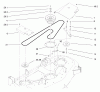 Toro 78452 - 52" Side Discharge Mower, 5xi Garden Tractors, 2001 (210000001-210999999) Listas de piezas de repuesto y dibujos PULLEY AND BELT ASSEMBLY