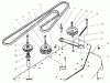Toro 78390 - 60" Side Discharge Mower, 1996 (6900001-6999999) Listas de piezas de repuesto y dibujos DECK DRIVE BELT, IDLER AND SPINDLE PULLEY