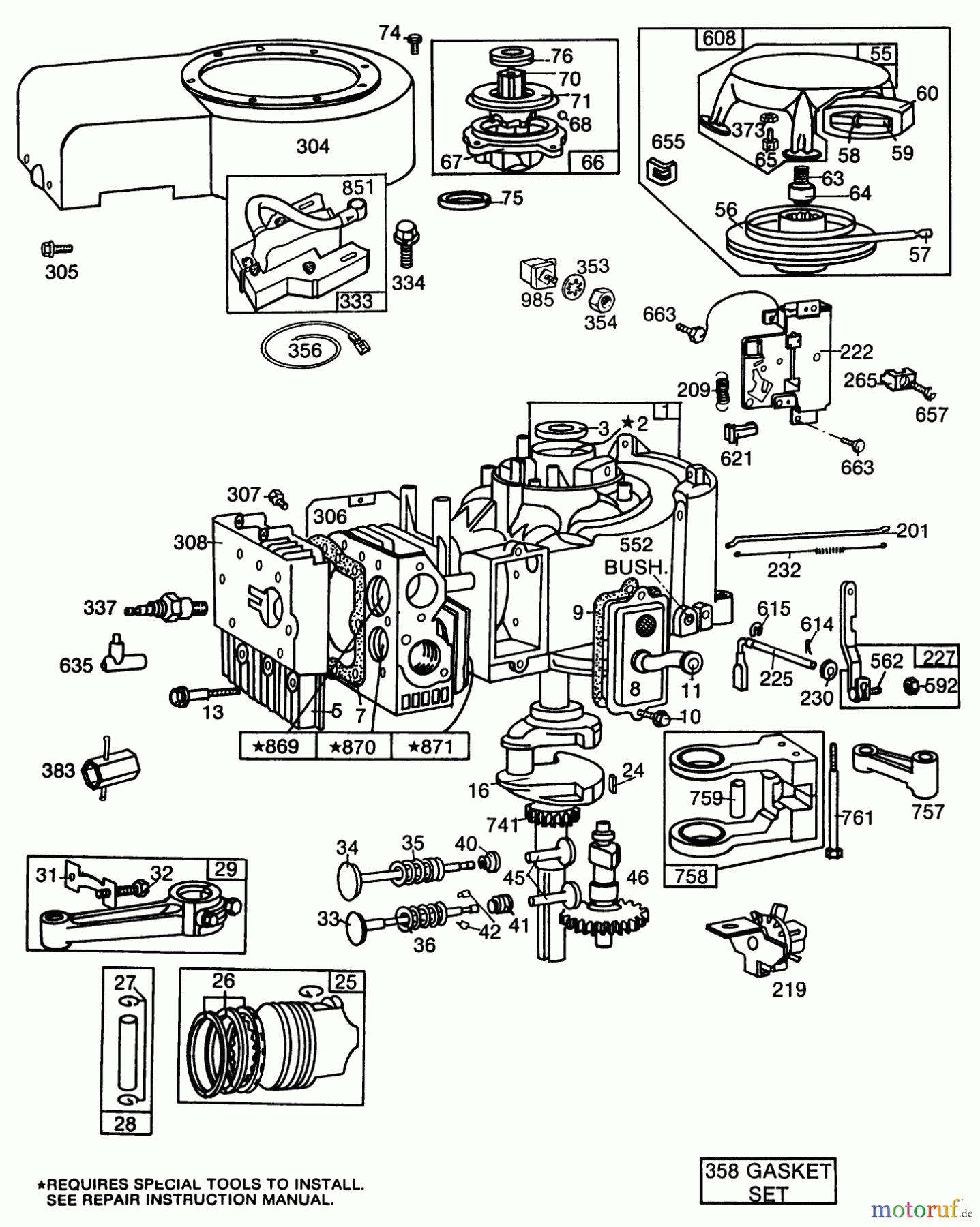  Toro Neu Mowers, Drive Unit Only 30111 - Toro Mid-Size Proline Gear Traction Unit, 11 hp, 1986 (6000001-6999999) BRIGGS & STRATTON MODEL NO. 253706-0180-01 #2