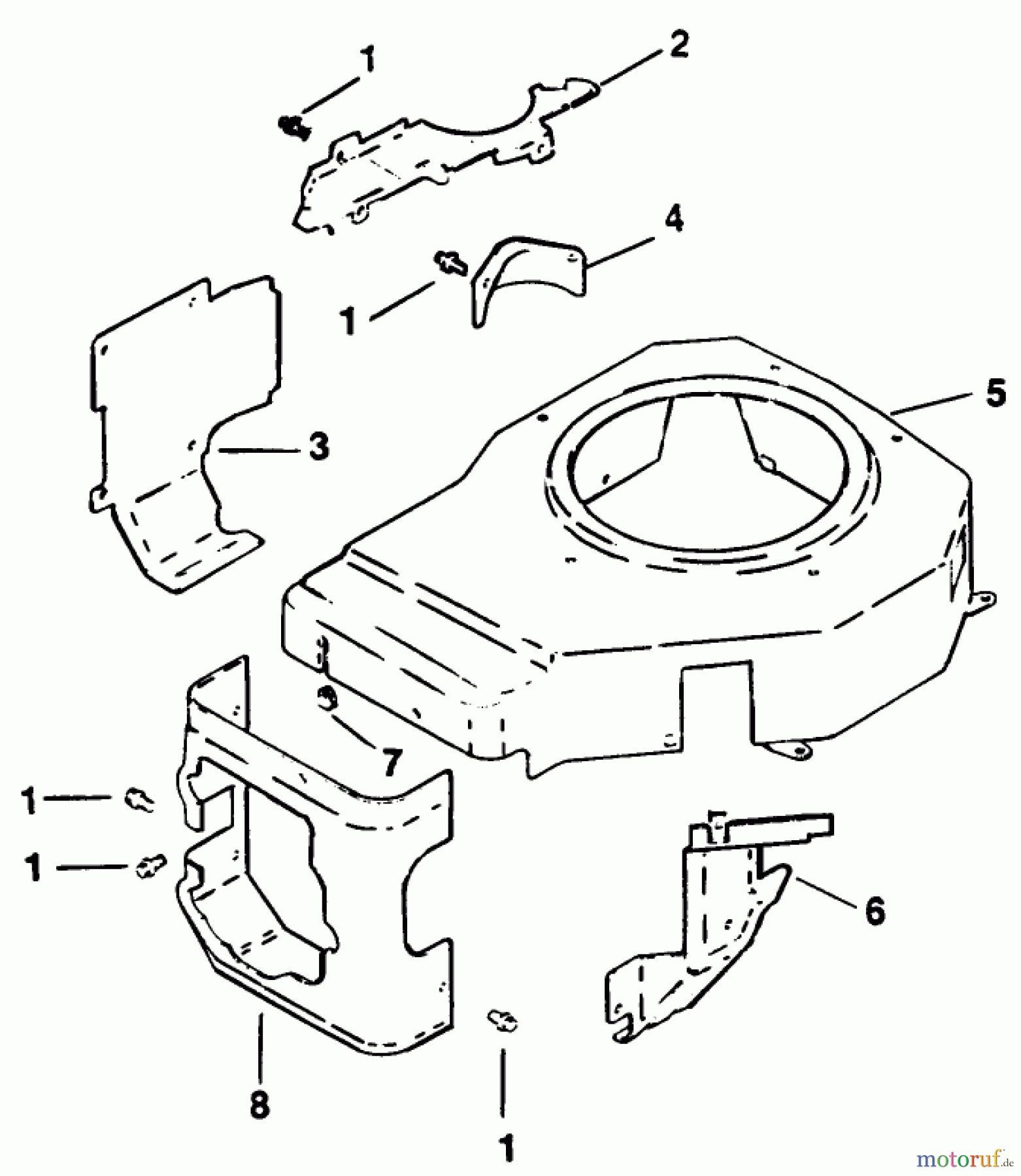  Toro Neu Mowers, Drive Unit Only 30114 - Toro Mid-Size Proline Gear Traction Unit, 14 hp, 1990 (0000001-0999999) BLOWER HOUSING & BAFFLE-ENGINE KOHLER MODEL NO. CV14 T-1412