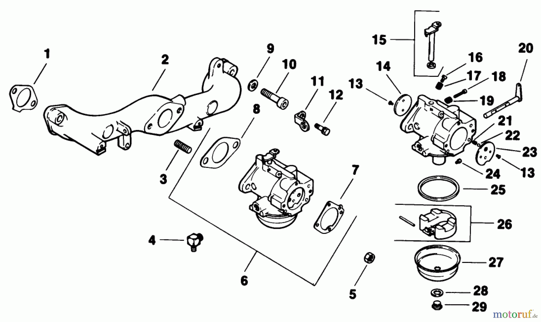  Toro Neu Mowers, Drive Unit Only 30117 - Toro Mid-Size Proline Gear Traction Unit, 16 hp, 1990 (0000001-0999999) CARBURETOR-ENGINE KOHLER MODEL NO. MV16S-TYPE 56511