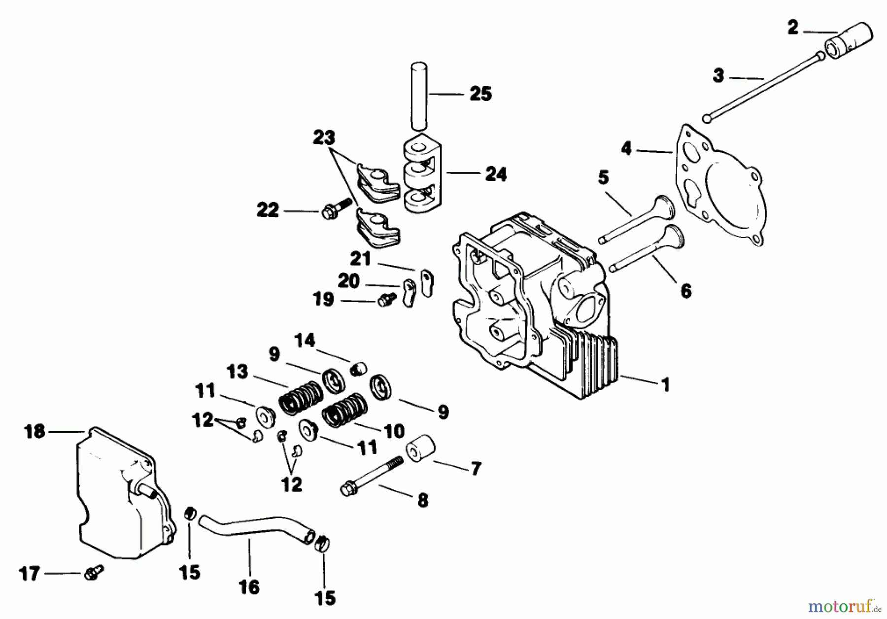  Toro Neu Mowers, Drive Unit Only 30156 - Toro Mid-Size Proline Gear Traction Unit, 12.5 hp, 1991 (100001-199999) CYLINDER HEAD/VALVE BREATHER-ENGINE KOHLER MODEL CV12.5T SPEC. NO. 1254