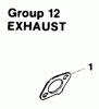 Spareparts ENGINE KOHLER MODEL NO. MV16S-TYPE PS56519 EXHAUST GROUP 12