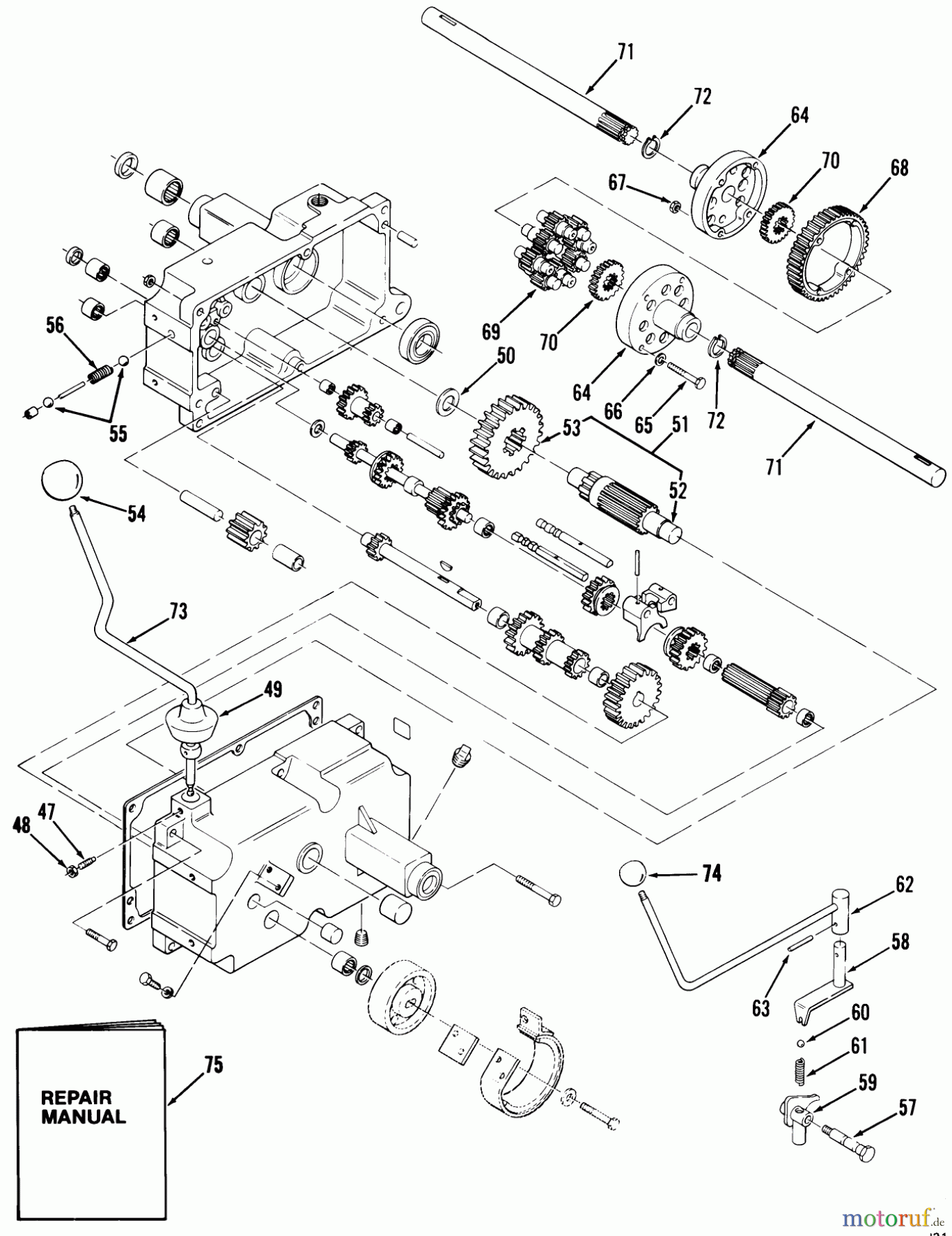  Toro Neu Mowers, Lawn & Garden Tractor Seite 1 11-12K801 (C-125) - Toro C-125 8-Speed Tractor, 1983 MECHANICAL TRANSMISSION-8 SPEED #2