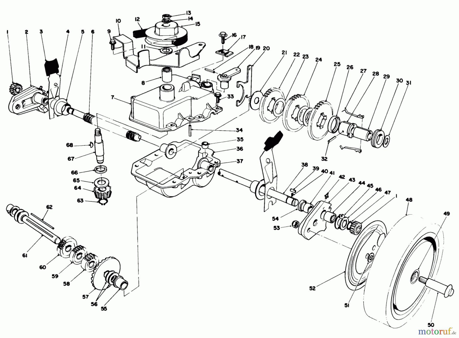  Toro Neu Mowers, Walk-Behind Seite 1 20620 - Toro Lawnmower, 1986 (6000001-6999999) GEAR CASE ASSEMBLY