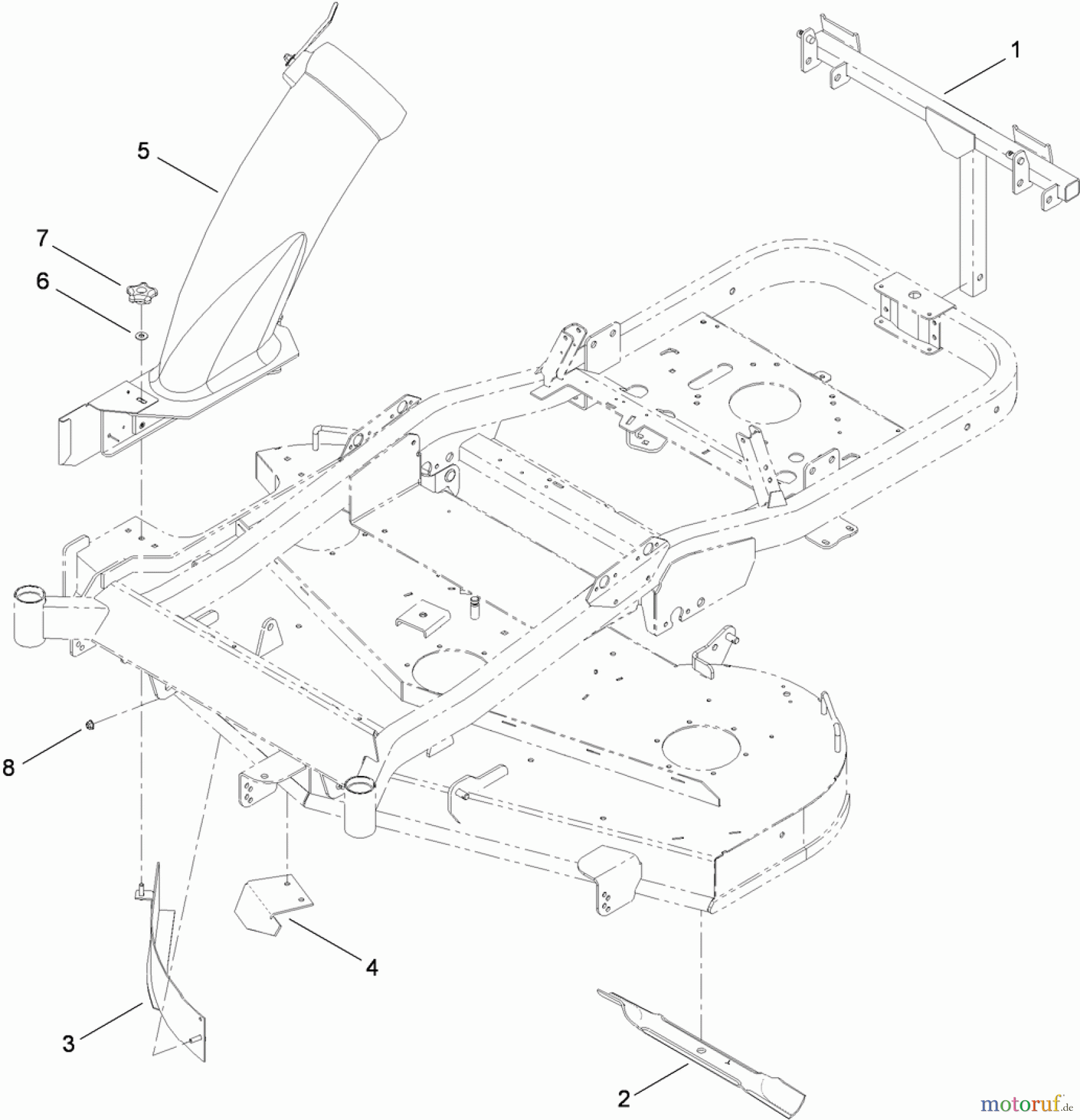  Toro Neu Accessories, Mower 119-3454 - Toro Bagger Finishing Kit, 2009 and 2010 TITAN ZX6000 Series ZTR Riding Mower BAGGER FINISHING KIT NO. 119-3454