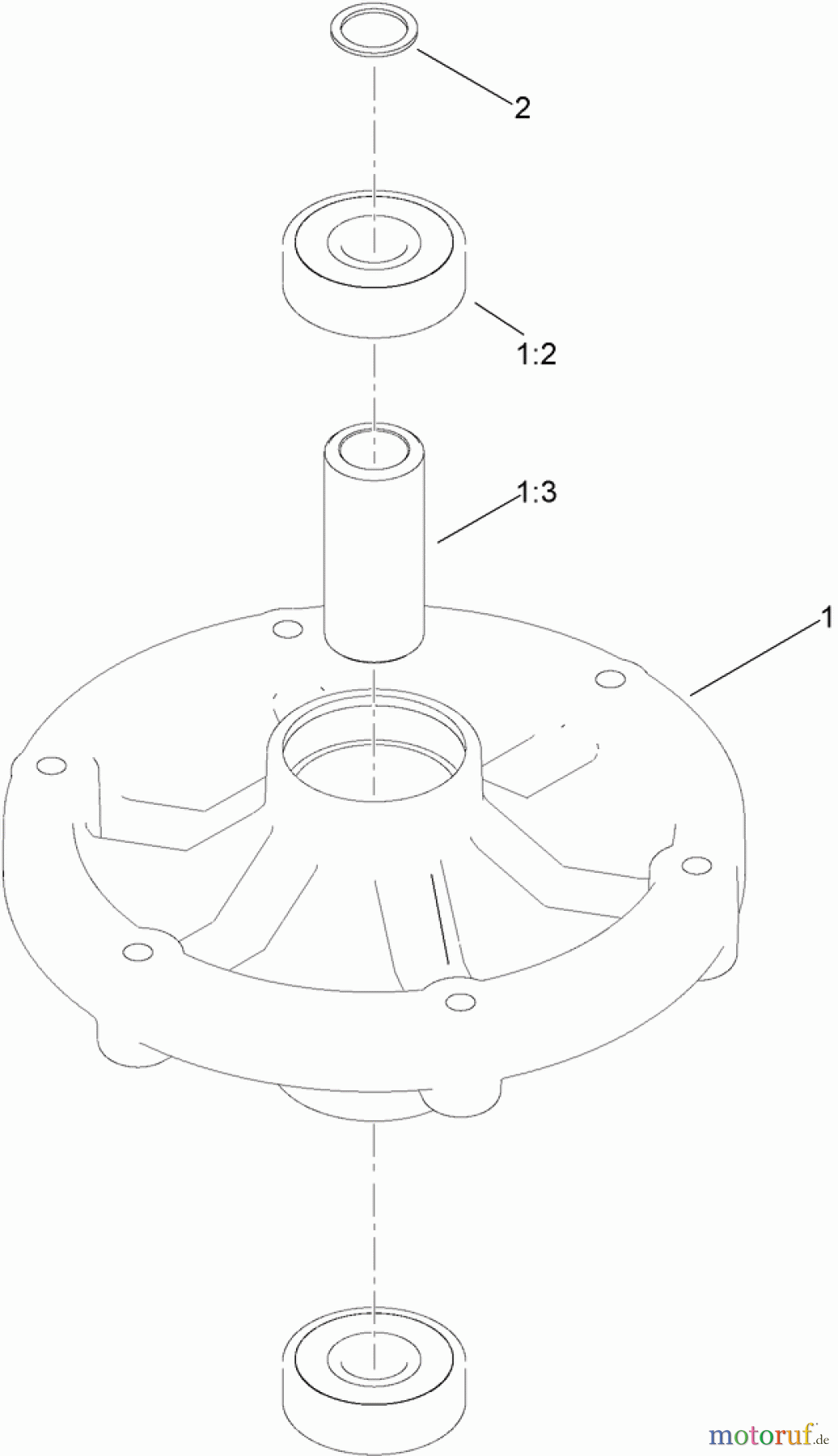  Toro Neu Accessories, Mower 121-5680 - Toro Spindle Kit, TITAN Zero-Turn-Radius Riding Mower SPINDLE HOUSING ASSEMBLY NO. 121-5680
