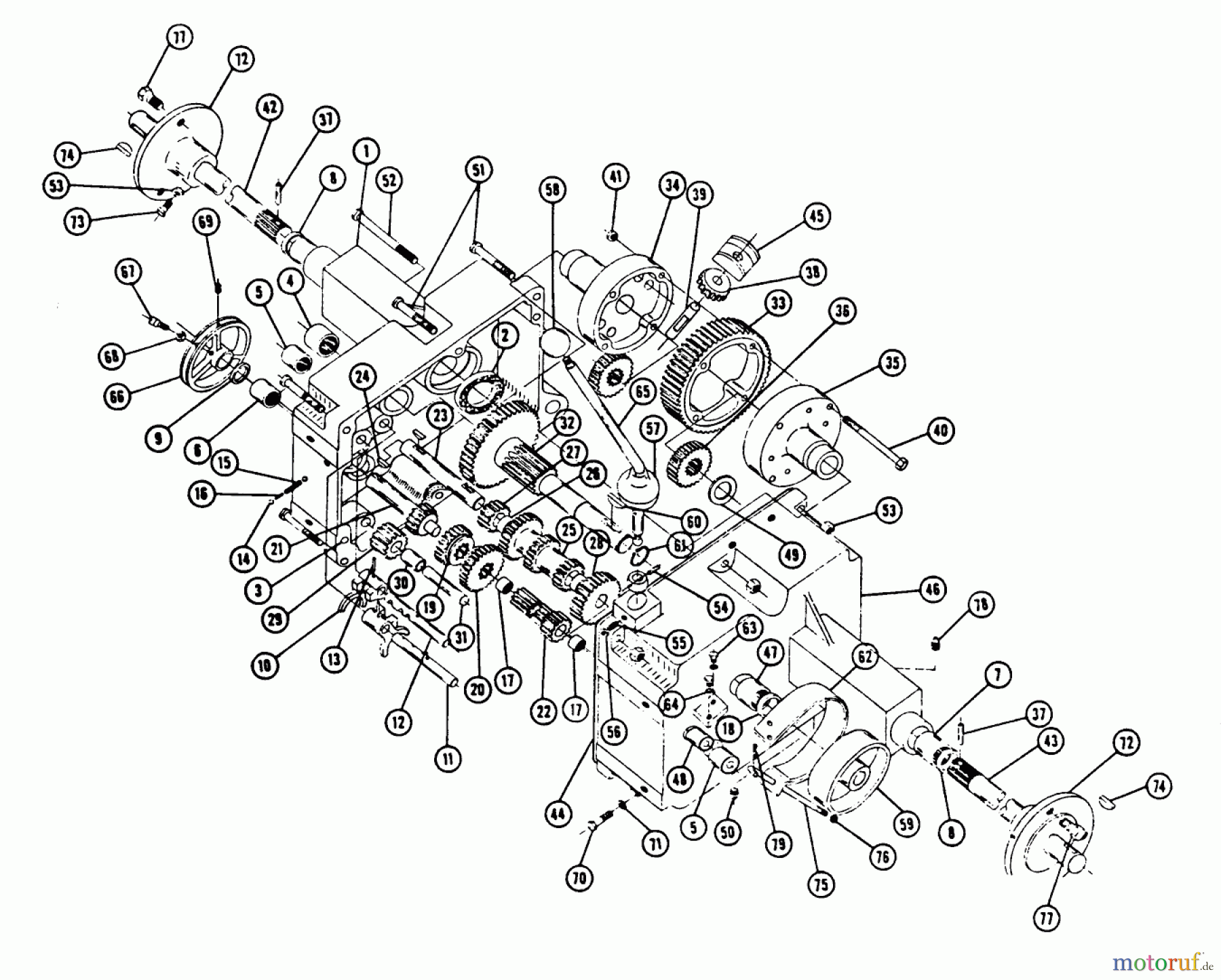 Toro Neu Mowers, Lawn & Garden Tractor Seite 1 1054 - Toro 1054 Tractor, 1964 5047 TRANSMISSION PARTS LIST (1054 TRACTOR)