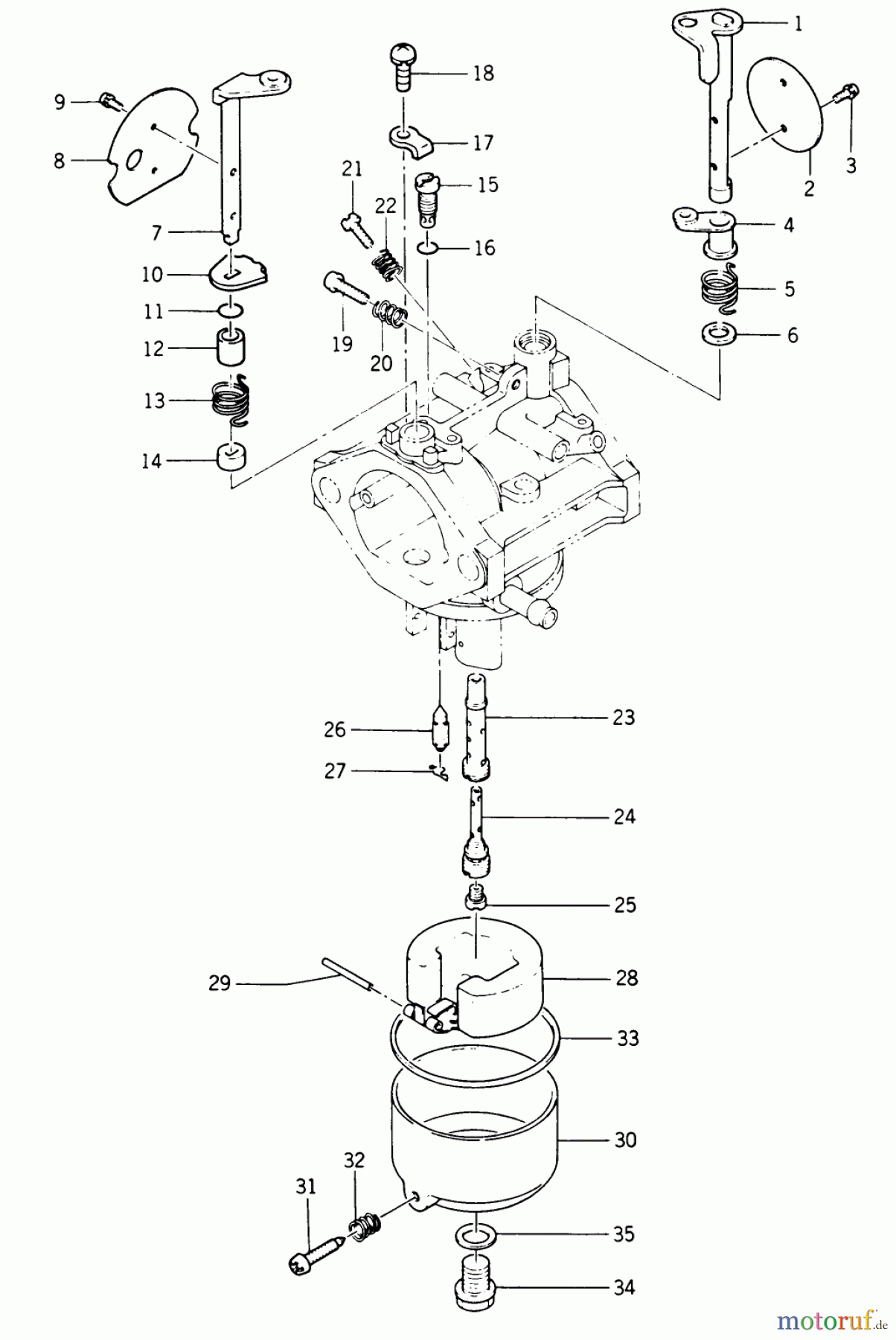 Toro Neu Mowers, Lawn & Garden Tractor Seite 1 22-13KE01 (252-H) - Toro 252-H Tractor, 1988 CARBURETOR #2