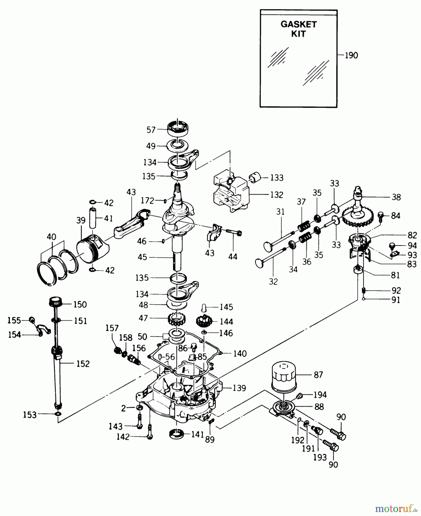 Toro Neu Mowers, Lawn & Garden Tractor Seite 1 22-13KE01 (252-H) - Toro 252-H Tractor, 1988 KAWASAKI FB460V TYPE AS-26 ENGINE #2