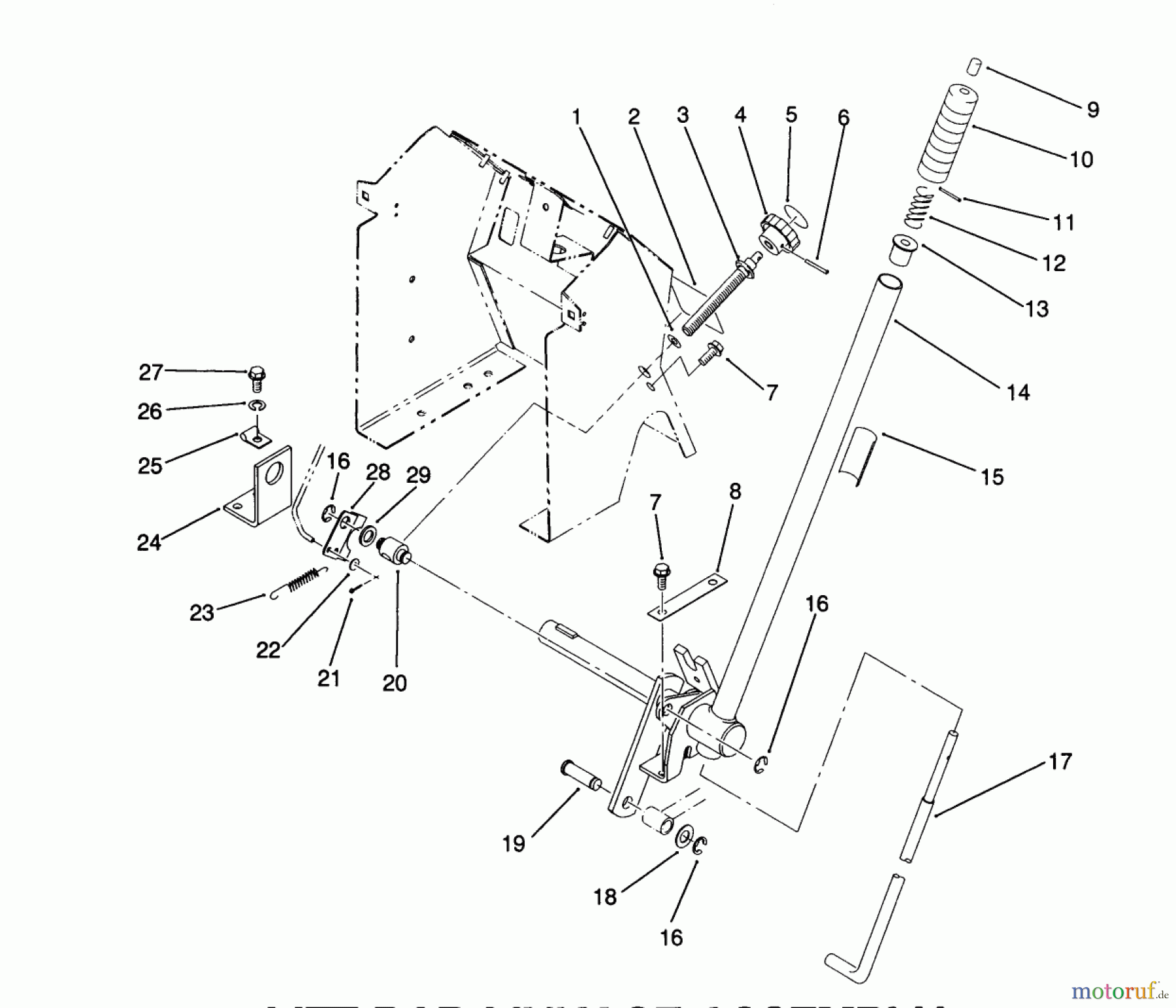  Toro Neu Mowers, Lawn & Garden Tractor Seite 1 22-14O501 (244-5) - Toro 244-5 Yard Tractor, 1991 (1000001-1999999) LIFT BAR LINKAGE ASSEMBLY