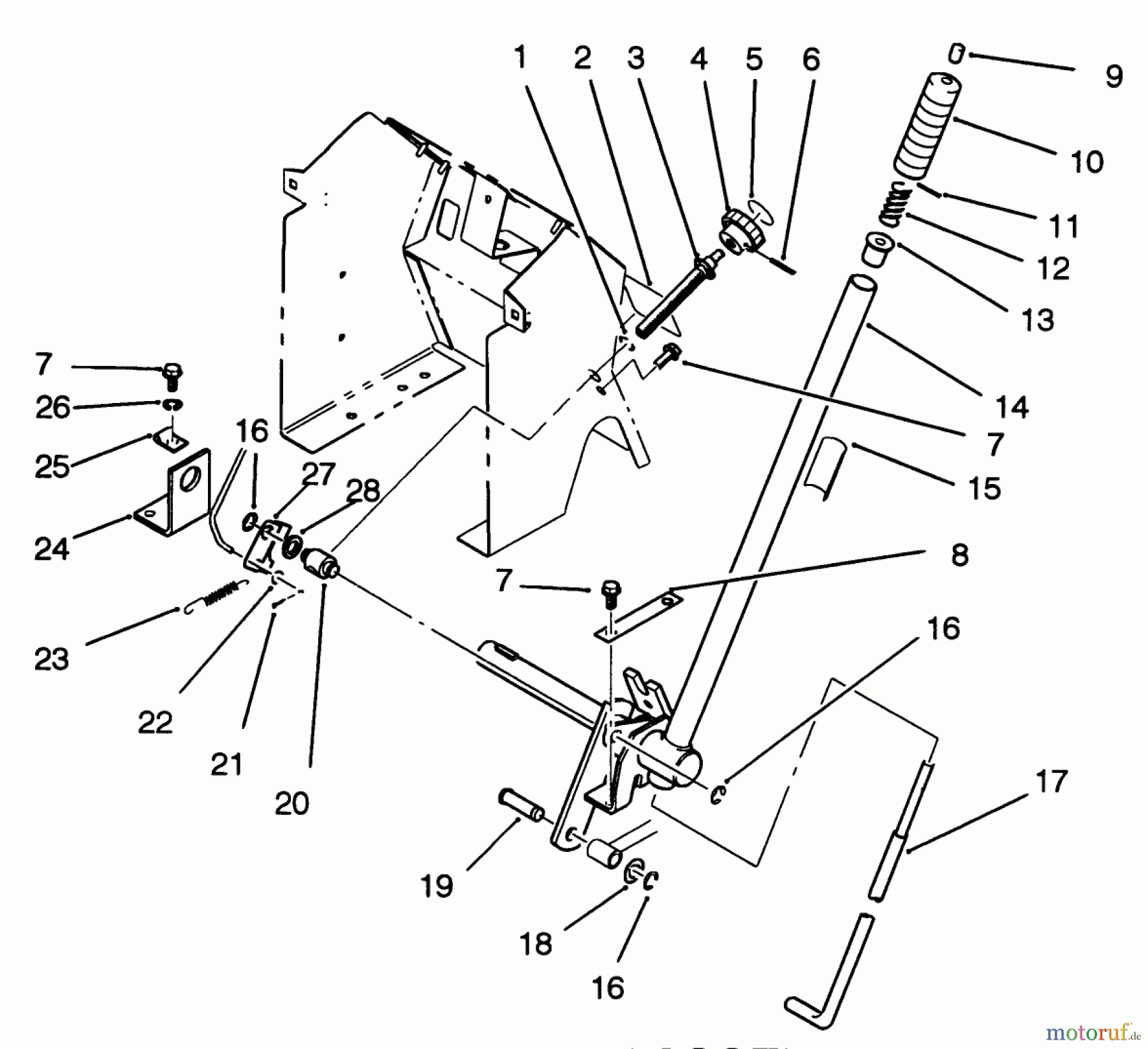  Toro Neu Mowers, Lawn & Garden Tractor Seite 1 22-14O502 (244-5) - Toro 244-5 Yard Tractor, 1992 (2000001-2999999) LIFT BAR LINKAGE ASSEMBLY