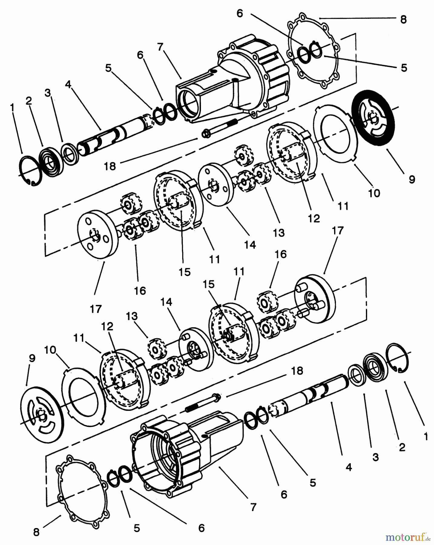  Toro Neu Mowers, Lawn & Garden Tractor Seite 1 22-14OE02 (244-H) - Toro 244-H Yard Tractor, 1992 (2000001-2999999) TRANSMISSION EATON MODEL 751-045 #2