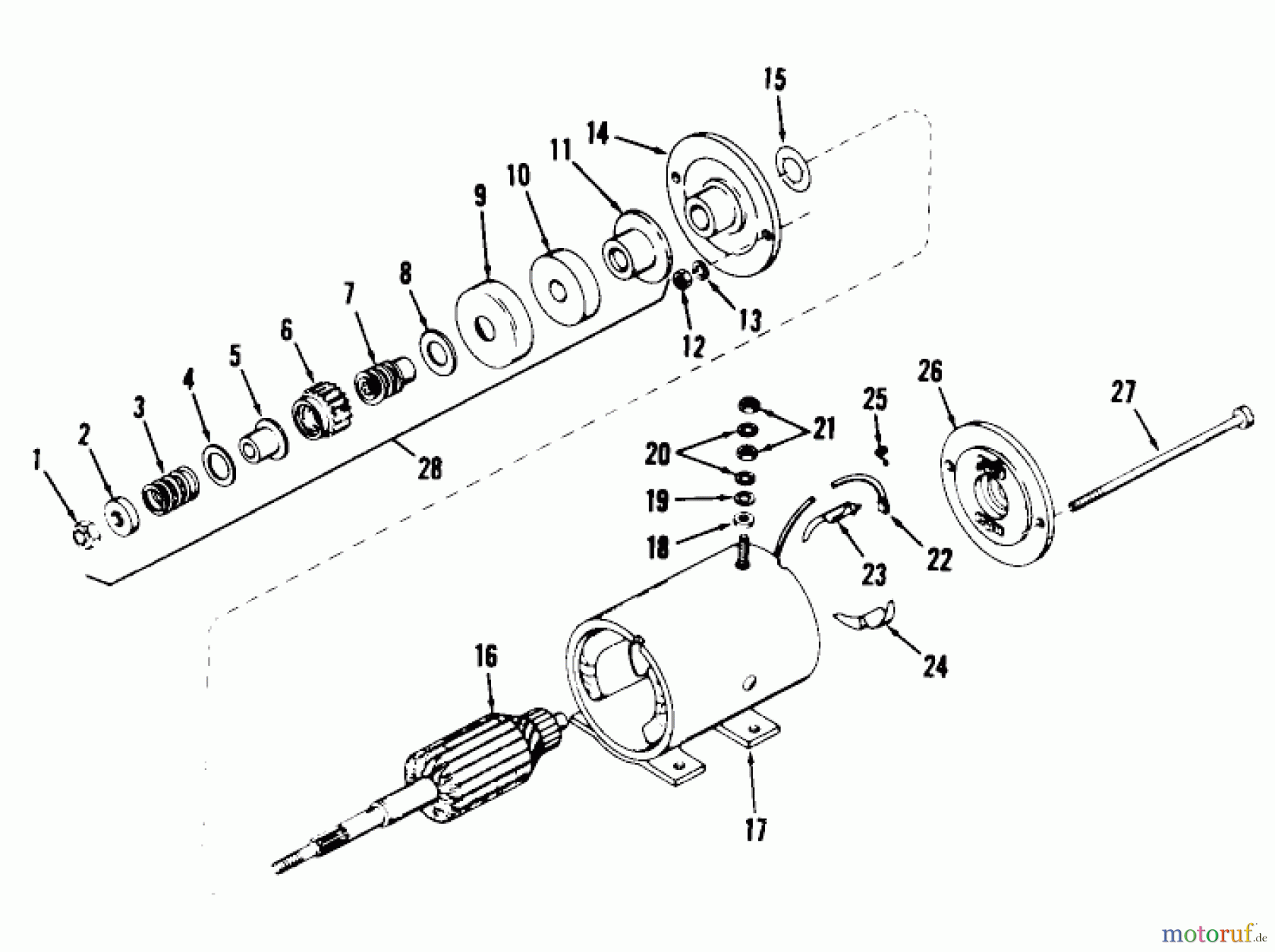  Toro Neu Mowers, Lawn & Garden Tractor Seite 1 55150 (940) - Toro 940 Electric Tractor, 1969 (9000001-9999999) STARTER MOTOR NO. 29965