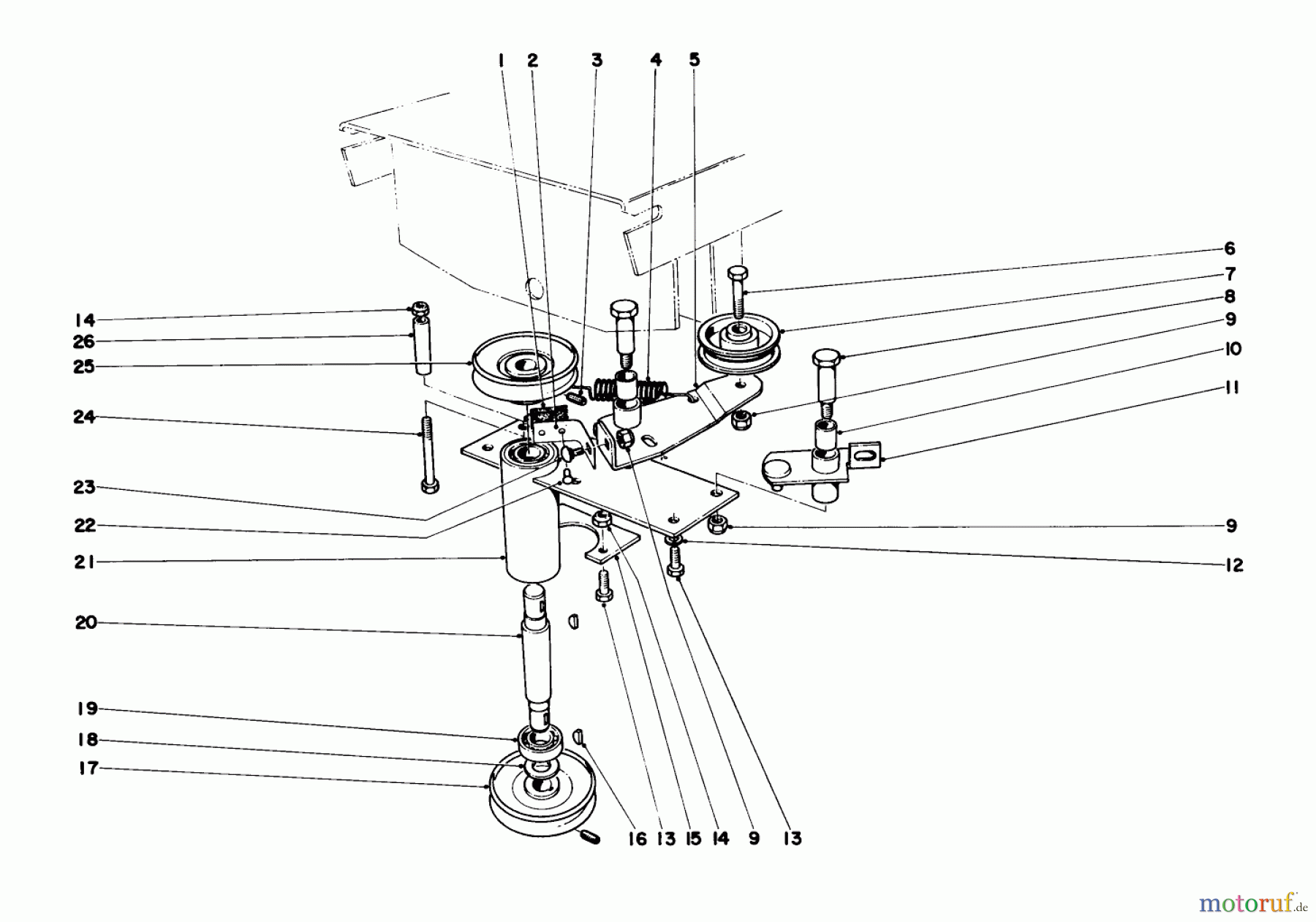 Toro Neu Mowers, Lawn & Garden Tractor Seite 1 55275 (888) - Toro 888 Toromatic Tractor, 1972 (2000001-2999999) POWER TAKE-OFF ASSEMBLY