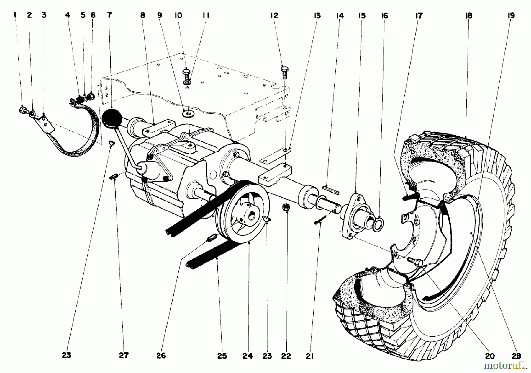  Toro Neu Mowers, Lawn & Garden Tractor Seite 1 55402 (960) - Toro 960 Suburban Lawn Tractor, 1969 (9000001-9999999) REAR AXLE ASSEMBLY