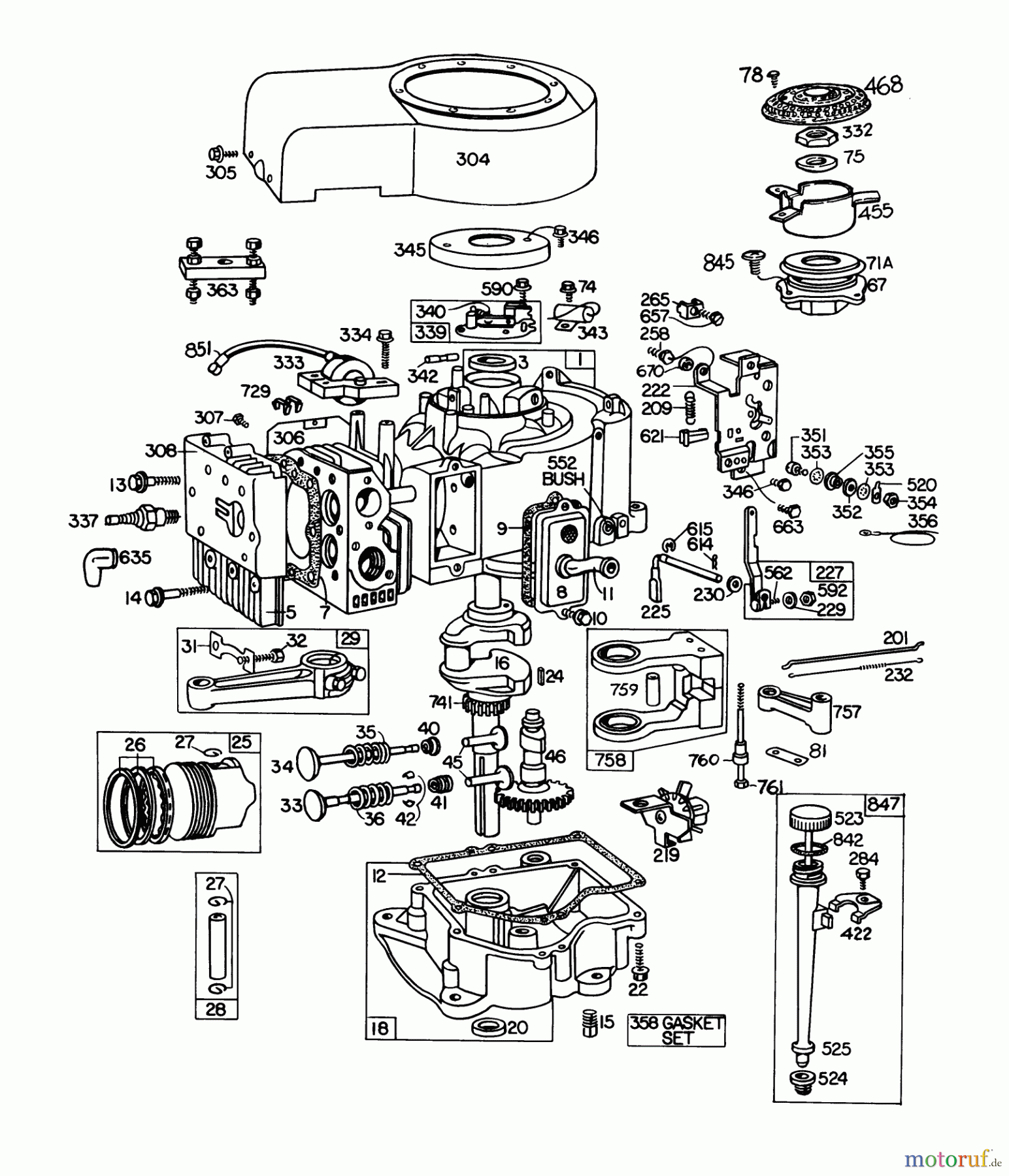  Toro Neu Mowers, Lawn & Garden Tractor Seite 1 57300 (8-32) - Toro 8-32 Front Engine Rider, 1977 (7000001-7999999) ENGINE BRIGGS & STRATTON MODEL 251707-0175-01 (MODEL 57351) #2