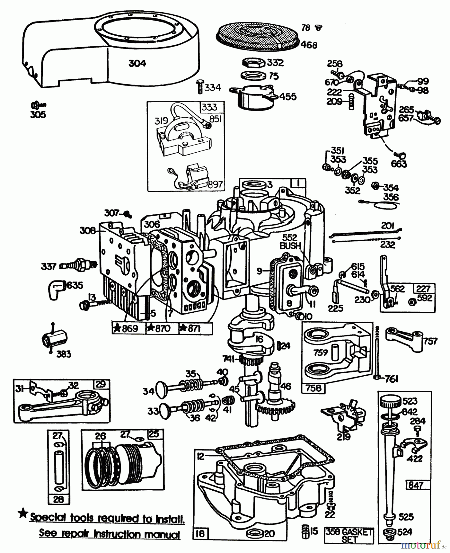  Toro Neu Mowers, Lawn & Garden Tractor Seite 1 57300 (8-32) - Toro 8-32 Front Engine Rider, 1983 (3000001-3999999) ENGINE BRIGGS & STRATTON MODEL 252707-0637-01 (MODEL 57360) #2