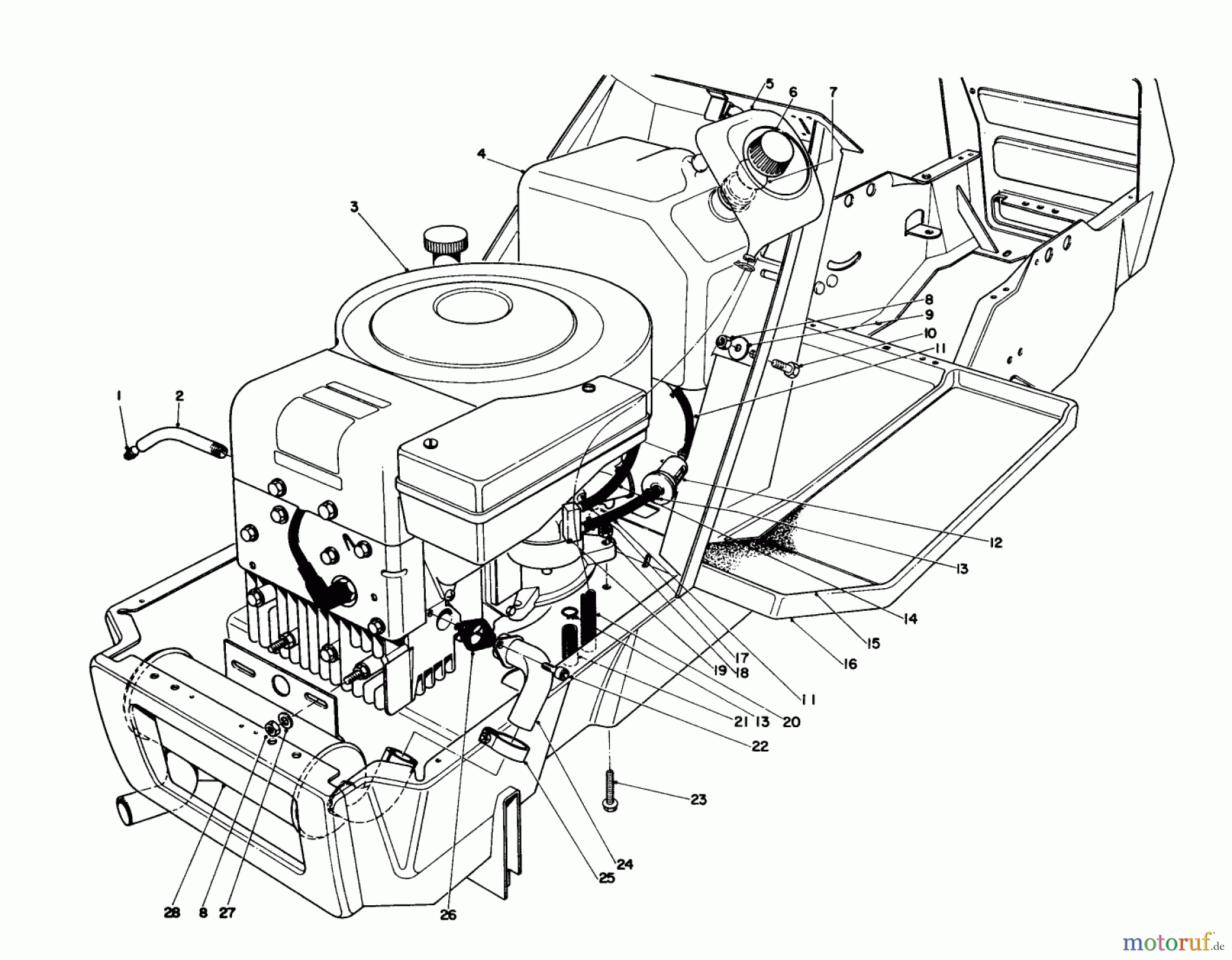  Toro Neu Mowers, Lawn & Garden Tractor Seite 1 57356 (11-42) - Toro 11-42 Lawn Tractor, 1979 (9000001-9999999) ENGINE ASSEMBLY