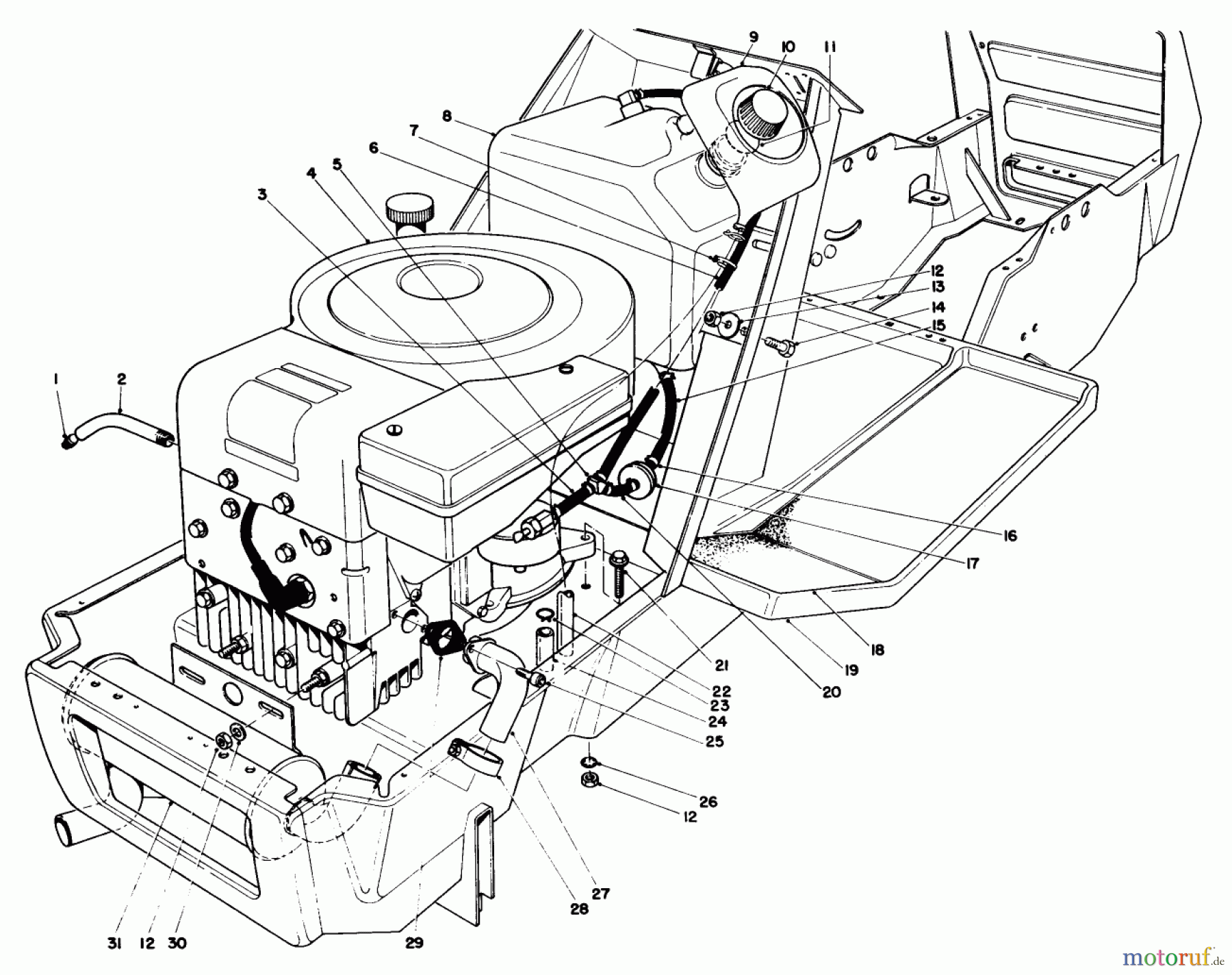  Toro Neu Mowers, Lawn & Garden Tractor Seite 1 57356 (11-42) - Toro 11-42 Lawn Tractor, 1983 (3000001-3999999) ENGINE ASSEMBLY