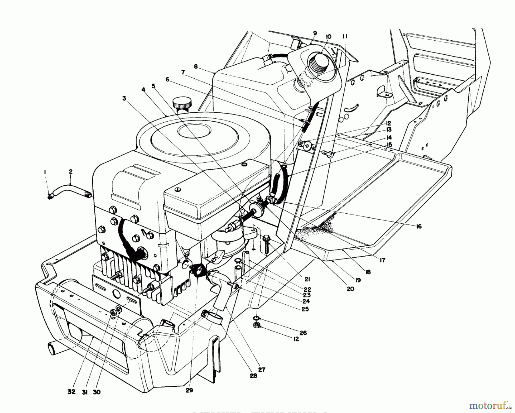  Toro Neu Mowers, Lawn & Garden Tractor Seite 1 57357 (11-44) - Toro 11-44 Lawn Tractor, 1985 (5000001-5999999) ENGINE ASSEMBLY