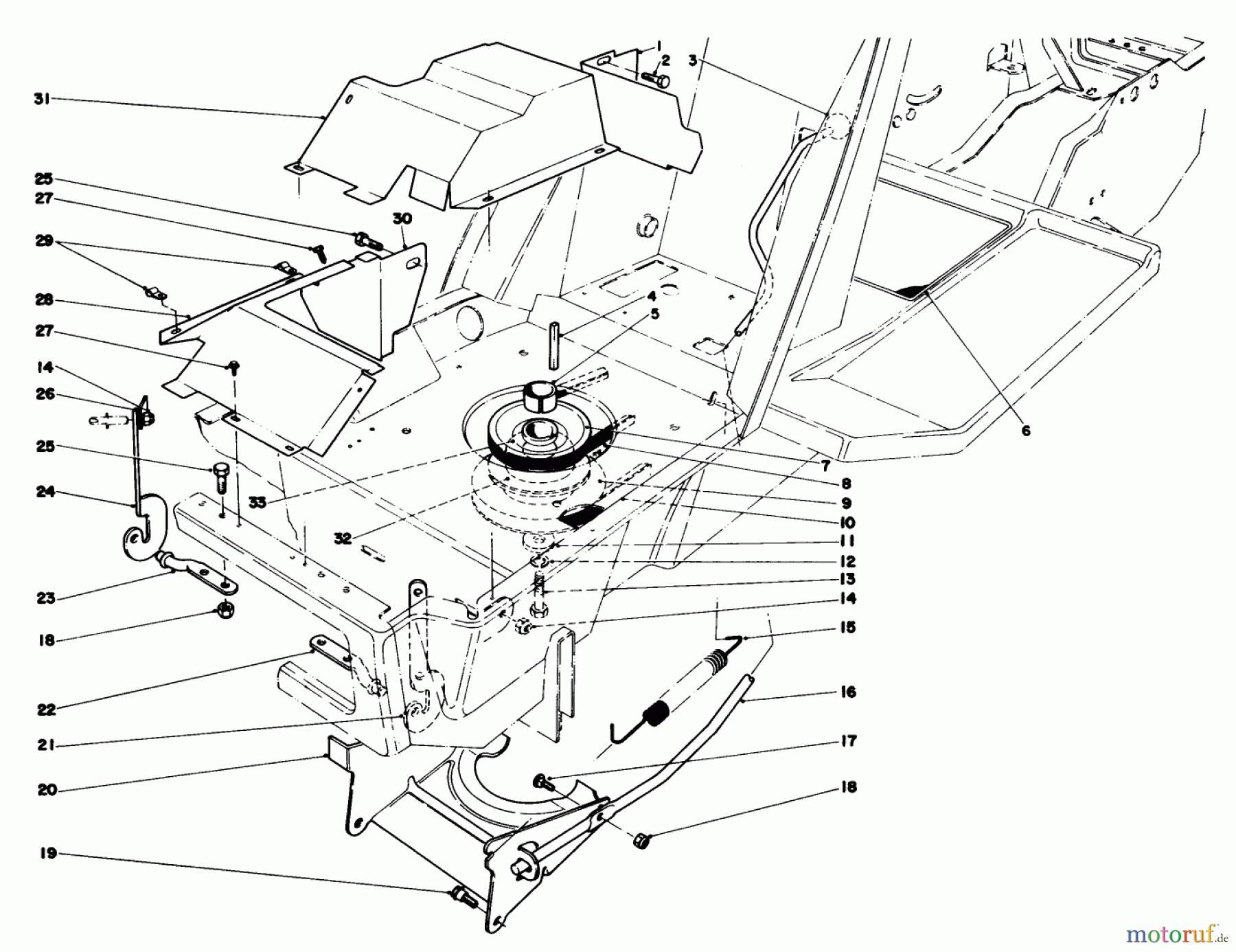 Toro Neu Mowers, Lawn & Garden Tractor Seite 1 57380 - Toro 8 hp Front Engine Rider, 1980 (0000001-0999999) CLUTCH & ACTUATOR ASSEMBLY