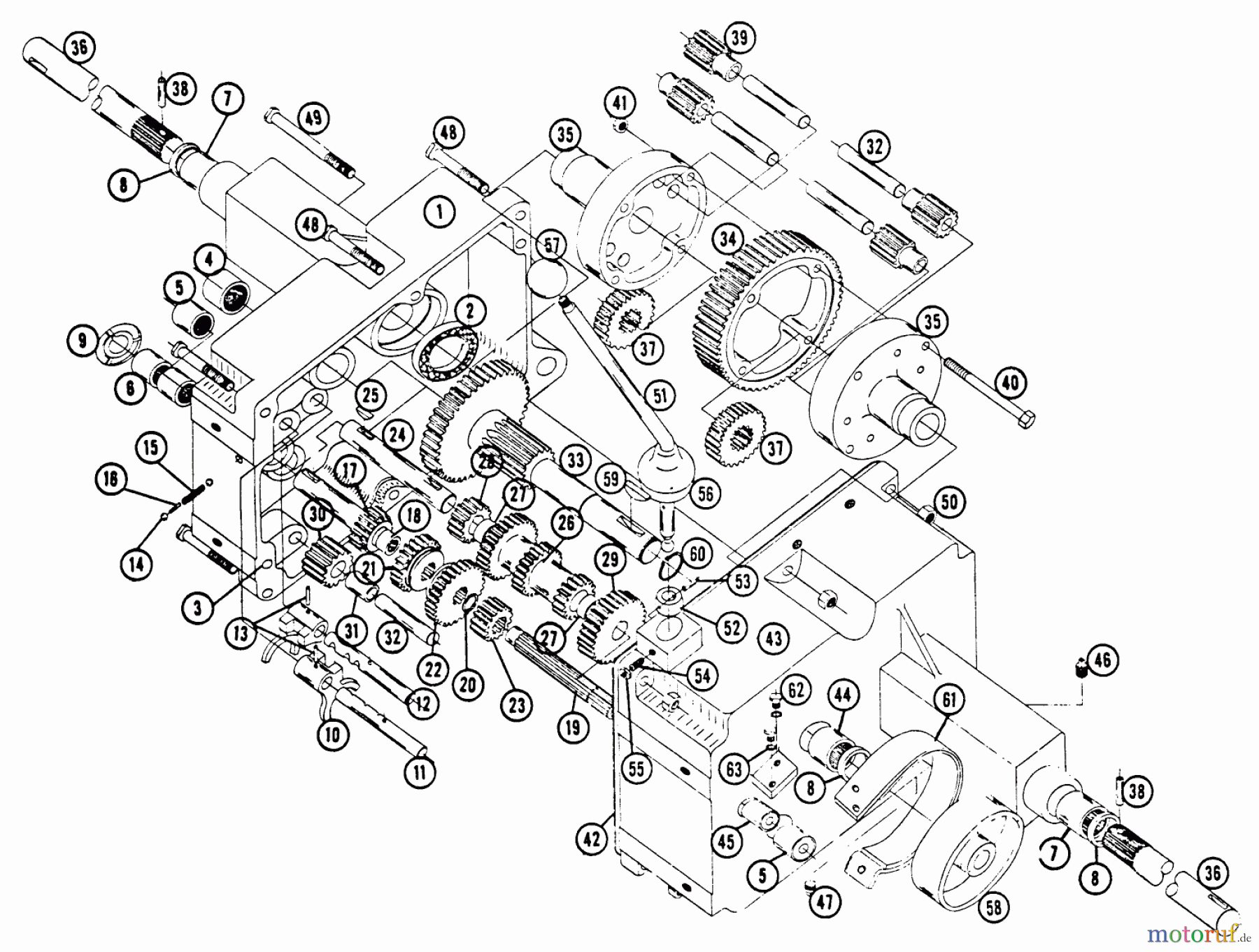 Toro Neu Mowers, Lawn & Garden Tractor Seite 1 603 - Toro 603 Tractor, 1963 TRANSMISSION PARTS LIST