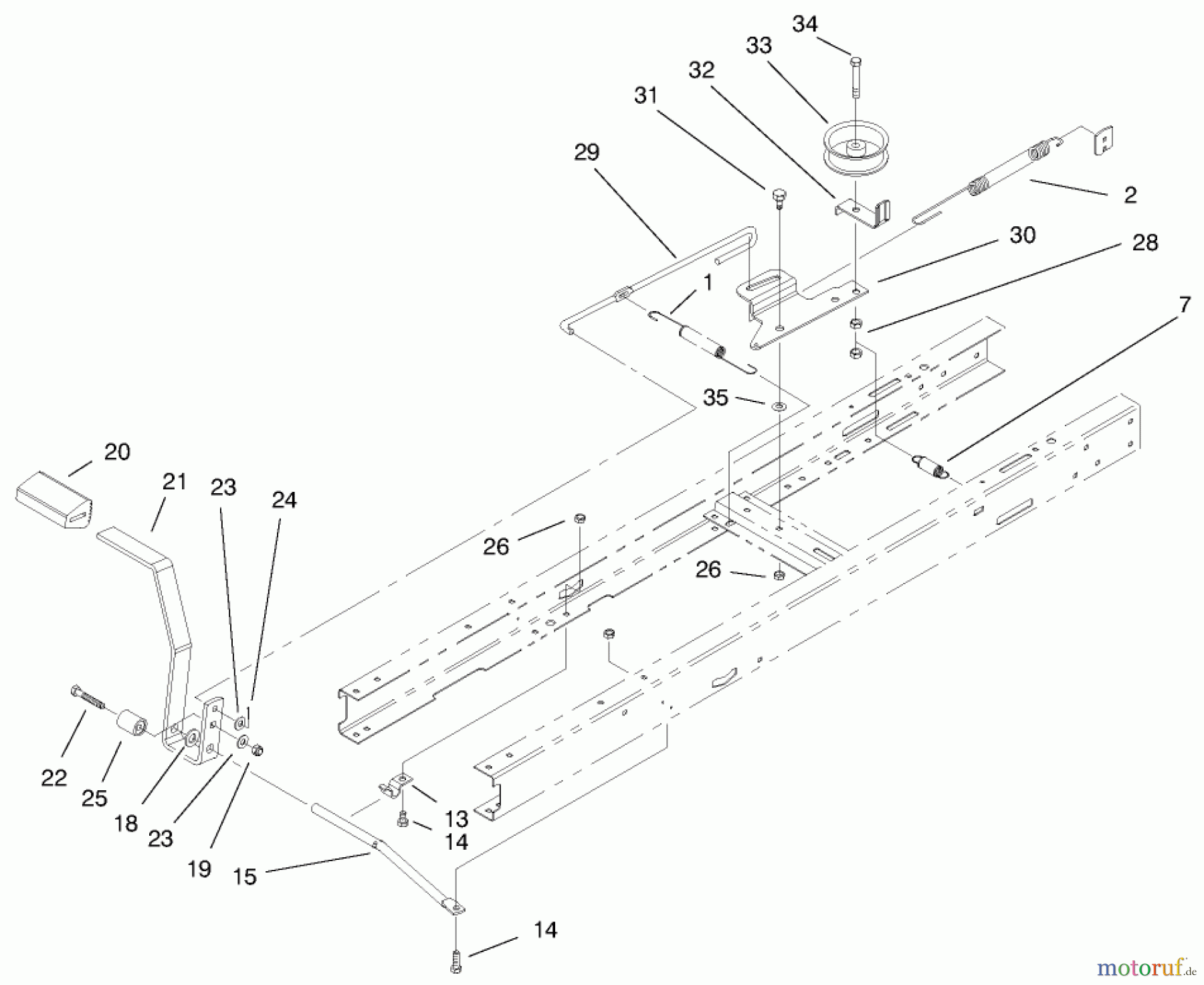 Toro Neu Mowers, Lawn & Garden Tractor Seite 1 71280 (17-44HXLE) - Toro 17-44HXLE Lawn Tractor, 2000 (200000001-200999999) TRACTION & BRAKE COMPONENTS ASSEMBLY