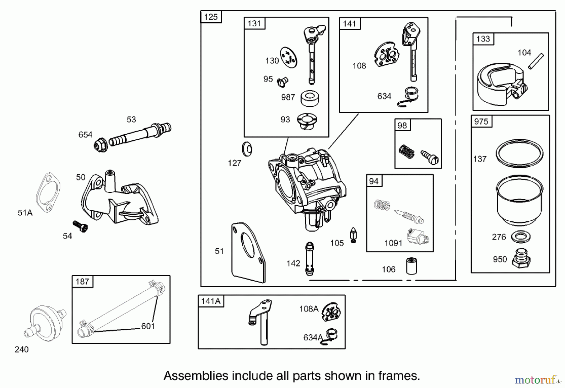  Toro Neu Mowers, Lawn & Garden Tractor Seite 1 71209 (13-32XLE) - Toro 13-32XLE Lawn Tractor, 2003 (230000001-230999999) CARBURETOR ASSEMBLY ENGINE BRIGGS AND STRATTON MODEL 28M707-1125-E1