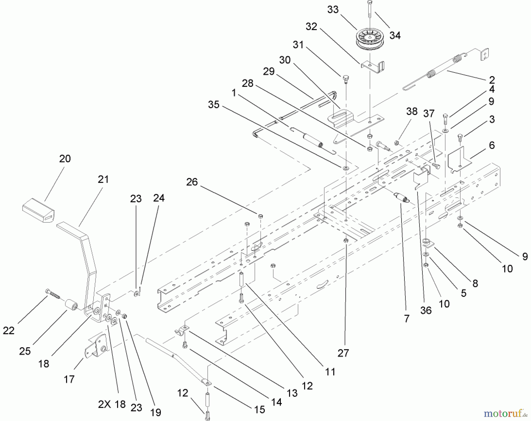  Toro Neu Mowers, Lawn & Garden Tractor Seite 1 71209 (XL 320) - Toro XL 320 Lawn Tractor, 2007 (270000001-270999999) TRACTION CLUTCH ASSEMBLY