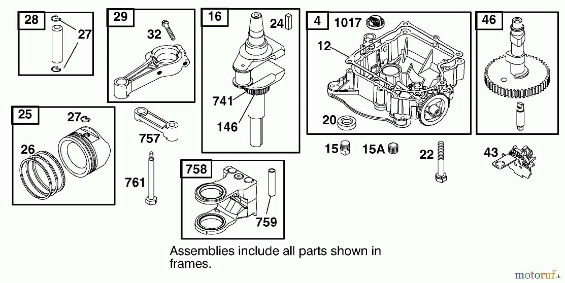  Toro Neu Mowers, Lawn & Garden Tractor Seite 1 71228 (17-44HXL) - Toro 17-44HXL Lawn Tractor, 2002 (220000001-220010000) CRANKCASE ASSEMBLY ENGINE BRIGGS AND STRATTON MODEL 312777-0128-E1