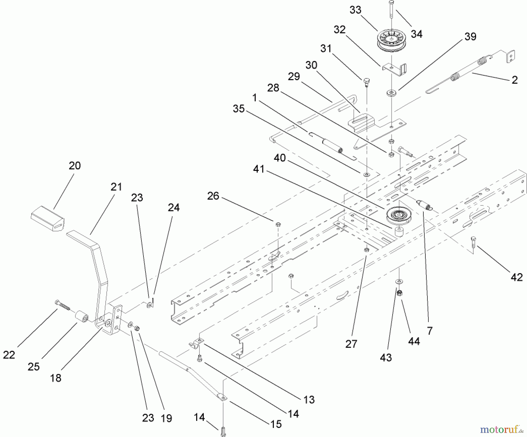  Toro Neu Mowers, Lawn & Garden Tractor Seite 1 71246 (XL 380H) - Toro XL 380H Lawn Tractor, 2005 (250000001-250999999) TRACTION CLUTCHING ASSEMBLY