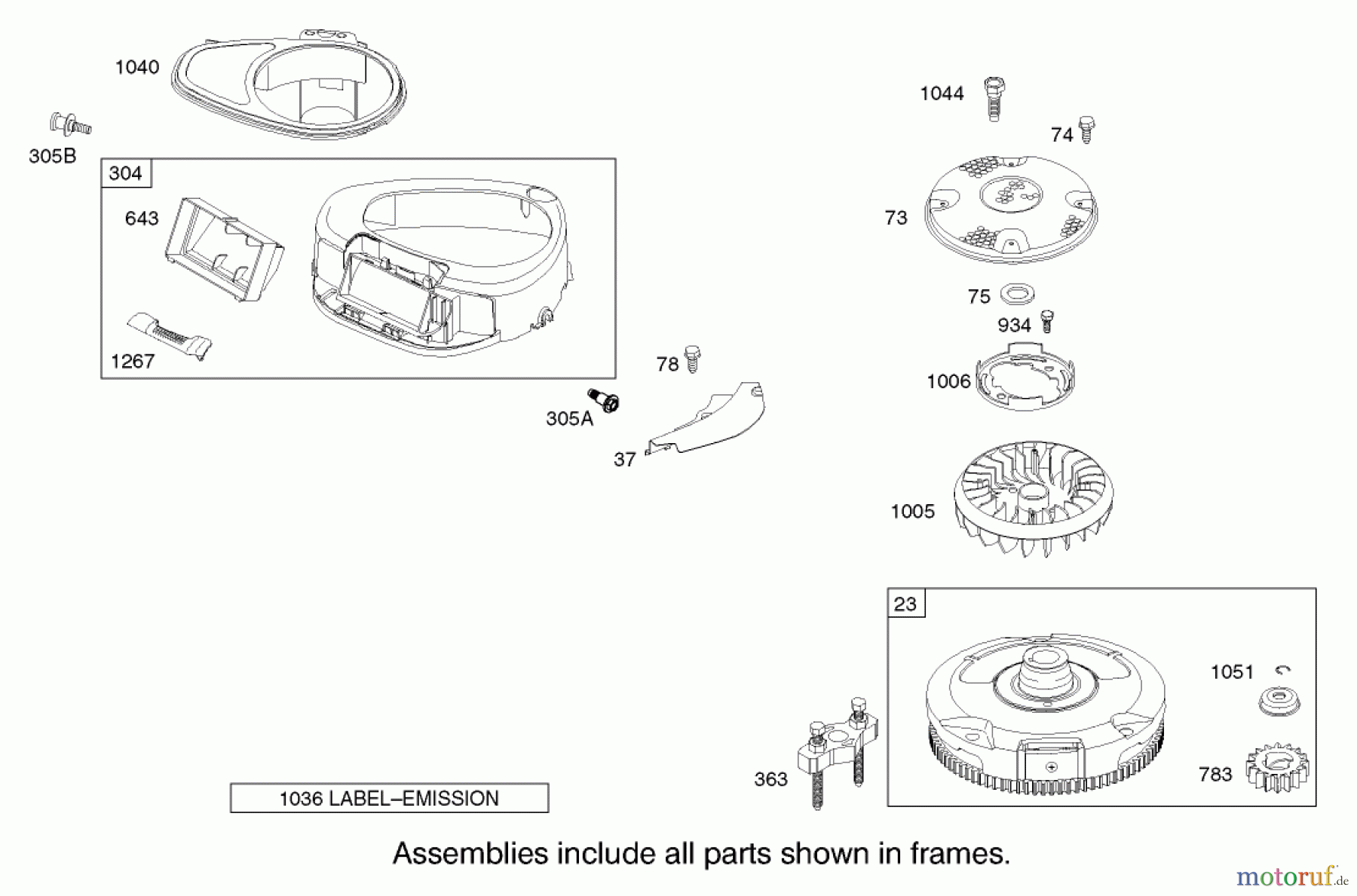  Toro Neu Mowers, Lawn & Garden Tractor Seite 1 71283 (17-44HXLE) - Toro 17-44HXLE Lawn Tractor, 2003 (230000001-230999999) BLOWER HOUSING ASSEMBLY BRIGGS AND STRATTON 31F777-0123-E1