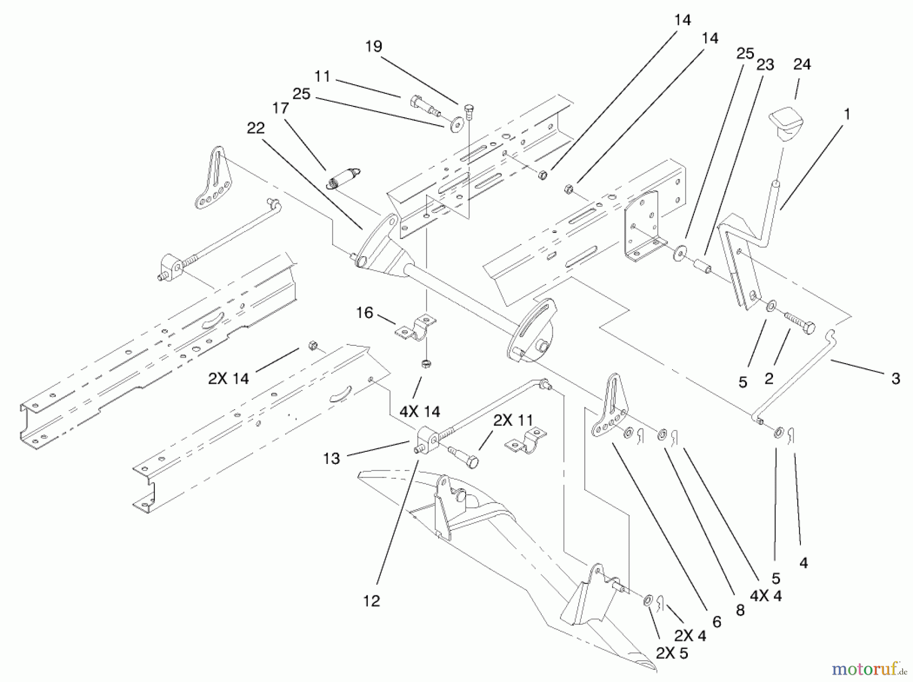  Toro Neu Mowers, Lawn & Garden Tractor Seite 1 71301 (12.5-32XLE) - Toro 12.5-32XLE Lawn Tractor, 2001 (210000001-210999999) HEIGHT OF CUT ASSEMBLY