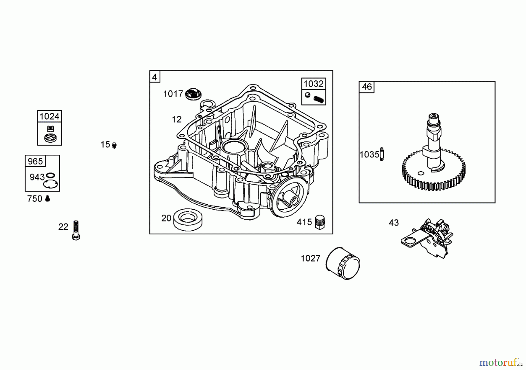  Toro Neu Mowers, Lawn & Garden Tractor Seite 1 71427 (XL 380) - Toro XL 380 Lawn Tractor, 2005 (250000001-250999999) CRANKCASE ASSEMBLY BRIGGS AND STRATTON 286H77-0165-E1