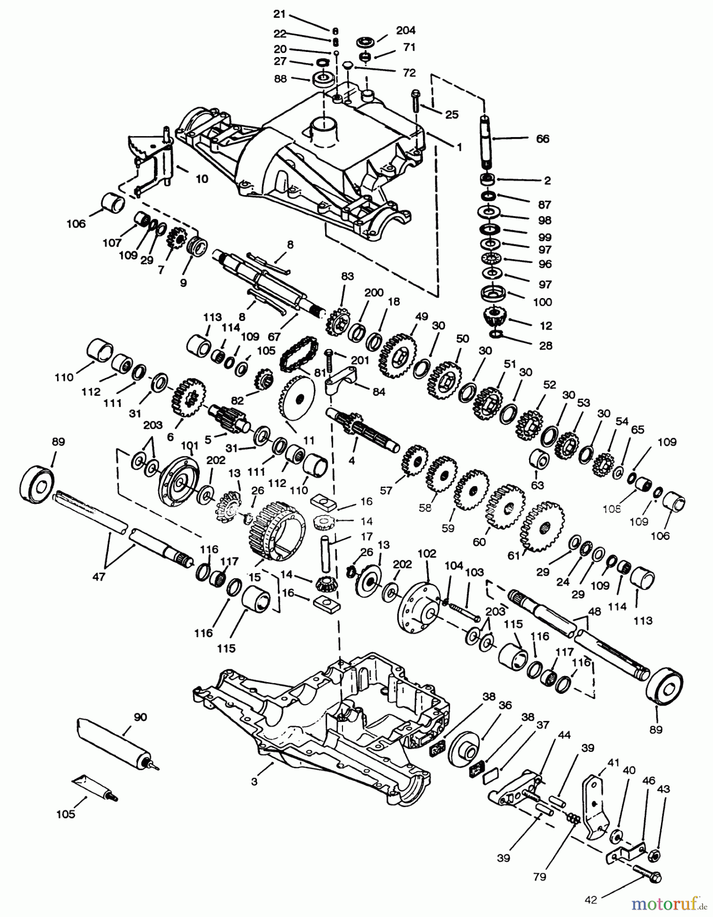  Toro Neu Mowers, Lawn & Garden Tractor Seite 1 72083 (266-H) - Toro 266-H Yard Tractor, 1994 (4900001-4999999) PEERLESS TRANSAXLE 820-024