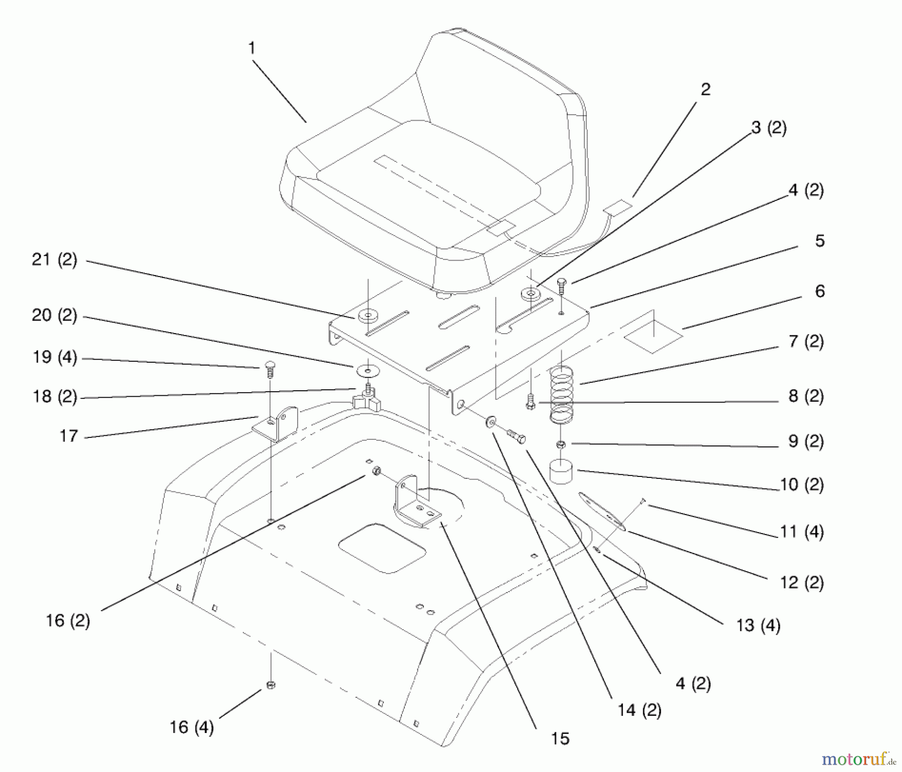  Toro Neu Mowers, Lawn & Garden Tractor Seite 1 72045 (265-6) - Toro 265-6 Lawn and Garden Tractor, 1998 (8900400-8999999) SEAT