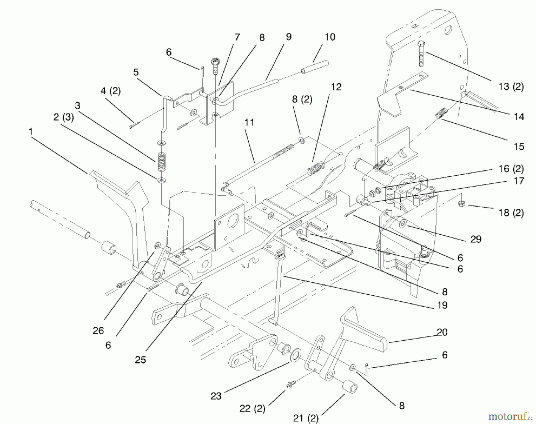 Toro Neu Mowers, Lawn & Garden Tractor Seite 1 72045 (265-6) - Toro 265-6 Yard Tractor, 1997 (7900001-7999999) CLUTCH AND BREAK-GEAR