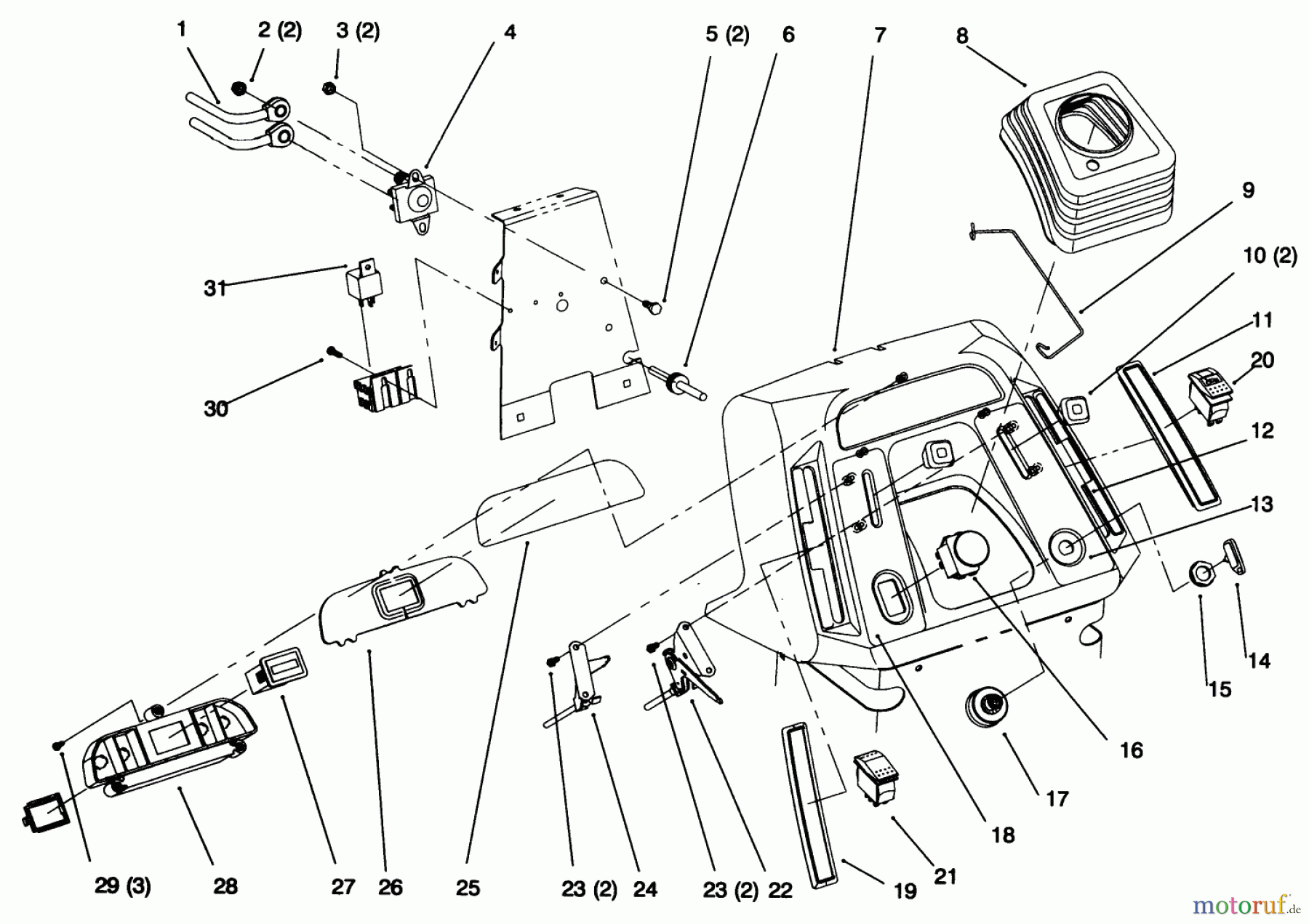  Toro Neu Mowers, Lawn & Garden Tractor Seite 1 72046 (265-H) - Toro 265-H Lawn and Garden Tractor, 1996 (6900001-6999999) DASH