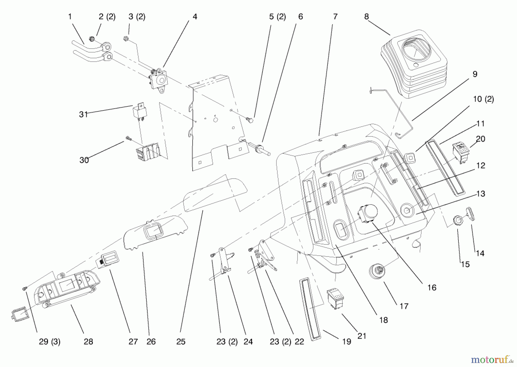  Toro Neu Mowers, Lawn & Garden Tractor Seite 1 72085 (267-H) - Toro 267-H Lawn and Garden Tractor, 1998 (8900400-8999999) DASH