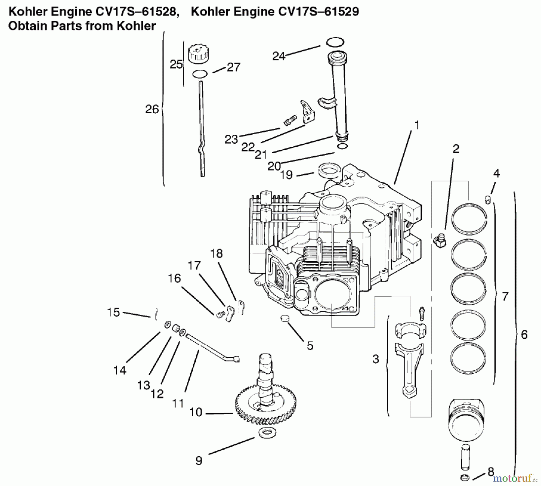  Toro Neu Mowers, Lawn & Garden Tractor Seite 1 72105 (268-H) - Toro 268-H Lawn and Garden Tractor, 1999 (9900001-9999999) CRANKCASE