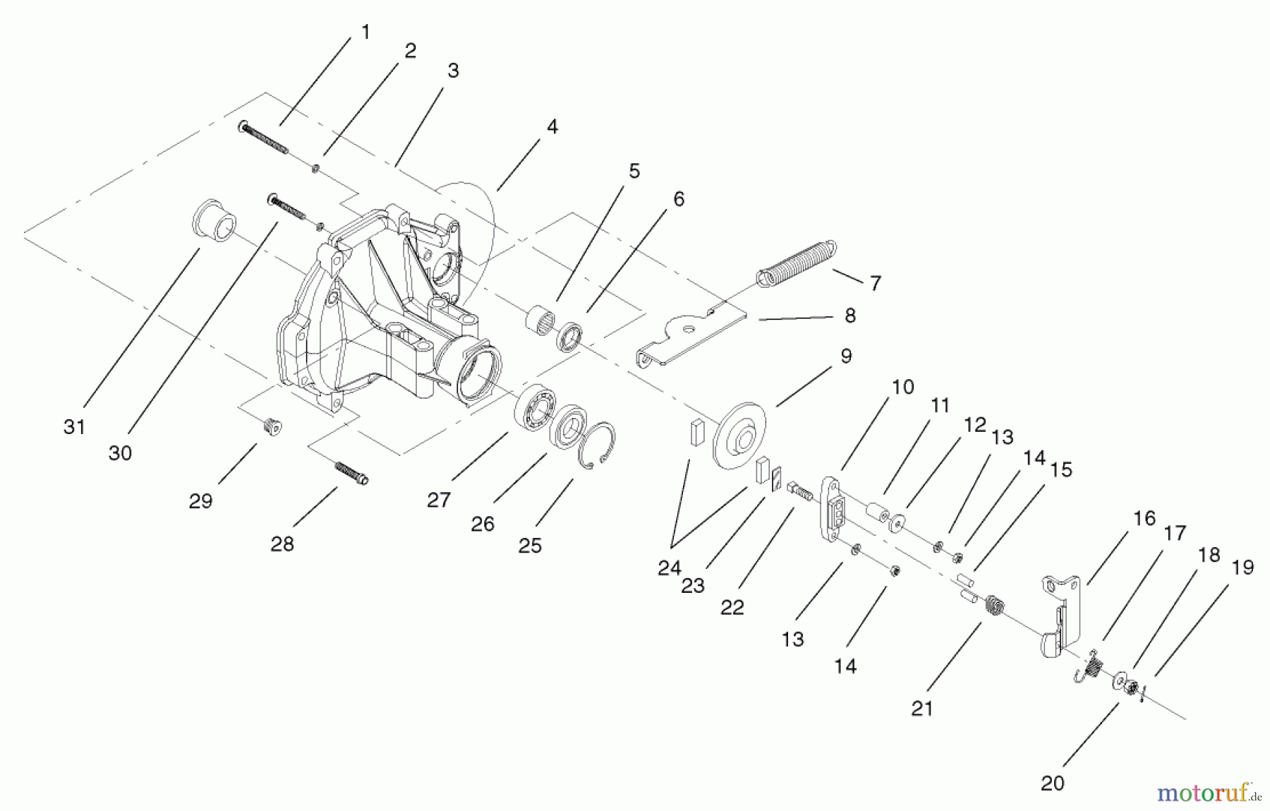  Toro Neu Mowers, Lawn & Garden Tractor Seite 1 72107 (268-HE) - Toro 268-HE Lawn and Garden Tractor, 2001 (210000001-210999999) BRAKE ASSEMBLY