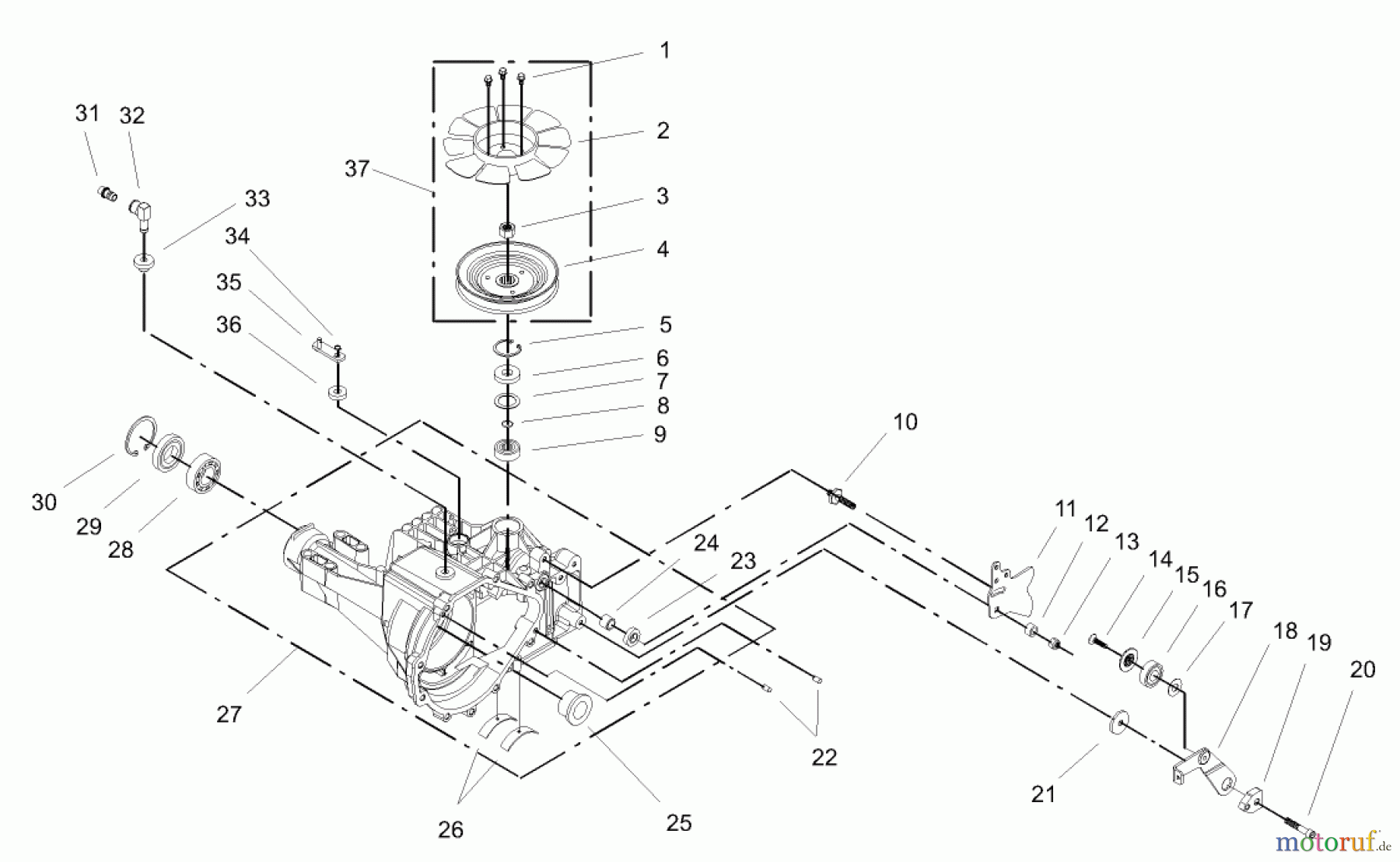  Toro Neu Mowers, Lawn & Garden Tractor Seite 1 72202 (419XT) - Toro 419XT Garden Tractor, 2003 (230000001-230999999) HOUSING AND FAN ASSEMBLY