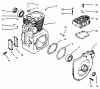 Toro 73363 (312-8) - 312-8 Garden Tractor, 1996 (6900001-6999999) Ersatzteile CRANKCASE AND CYLINDER HEAD