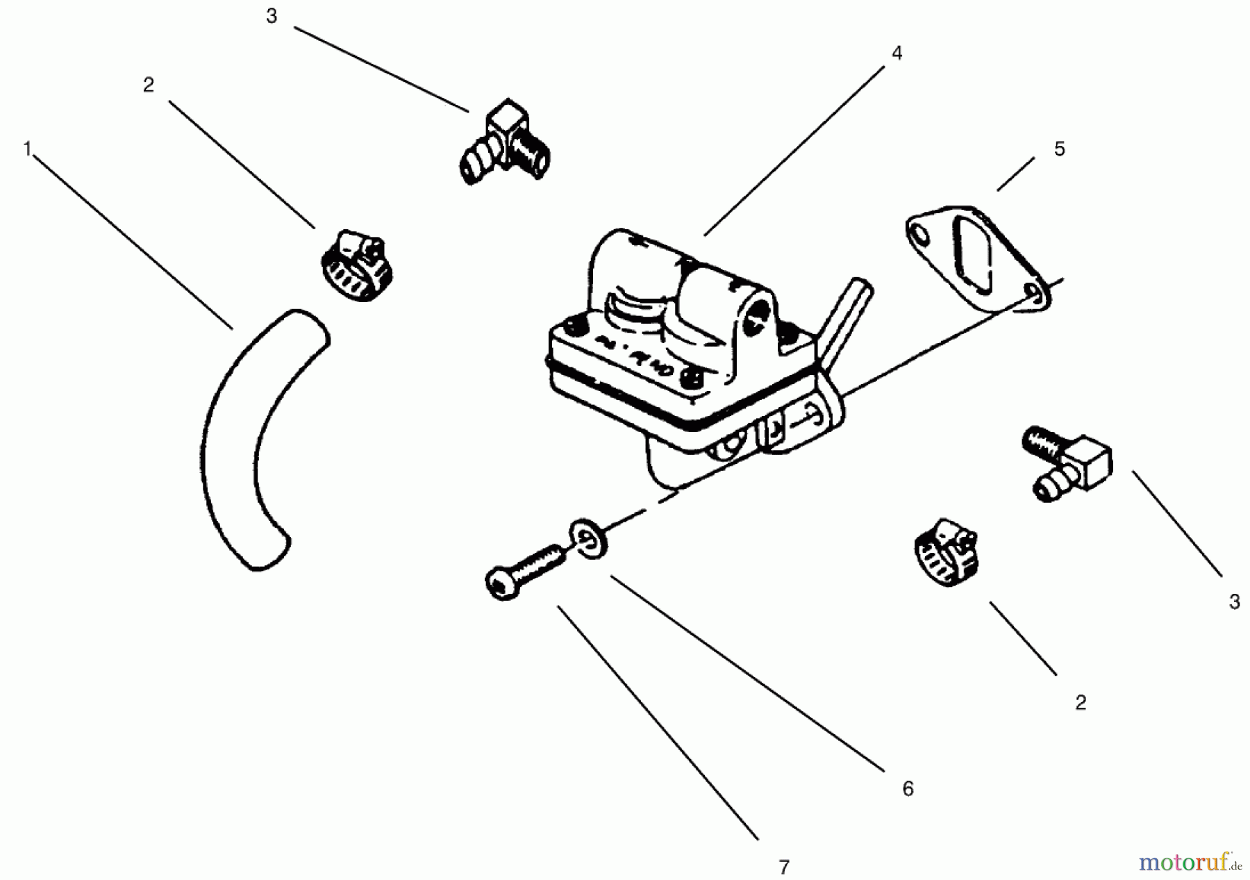 Toro Neu Mowers, Lawn & Garden Tractor Seite 1 73403 (314-H) - Toro 314-H Garden Tractor, 1996 (6900001-6999999) FUEL PUMP KOHLER MODEL MS14S-TS601559