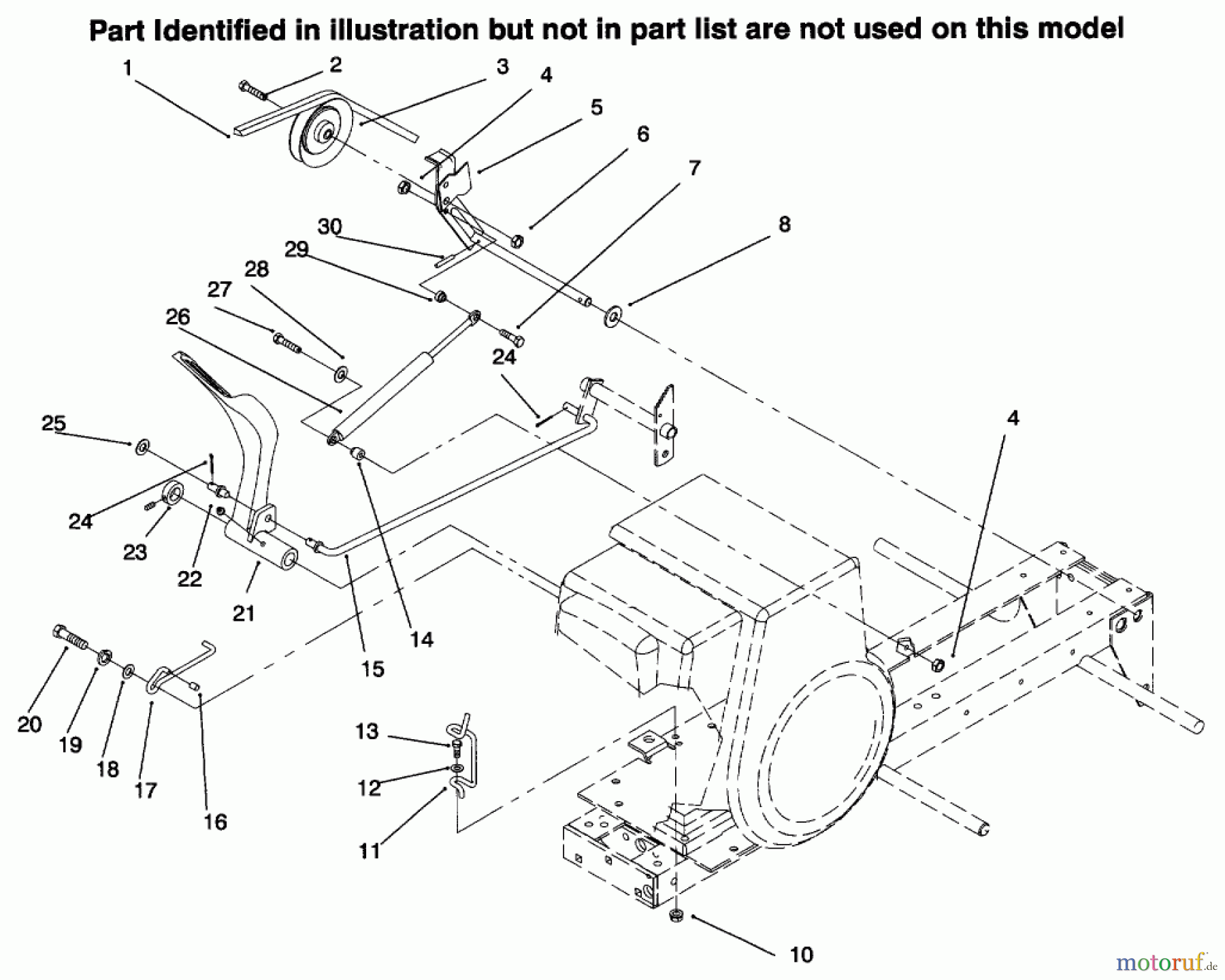  Toro Neu Mowers, Lawn & Garden Tractor Seite 1 73422 (416-8) - Toro 416-8 Garden Tractor, 1996 (6900001-6999999) BRAKE