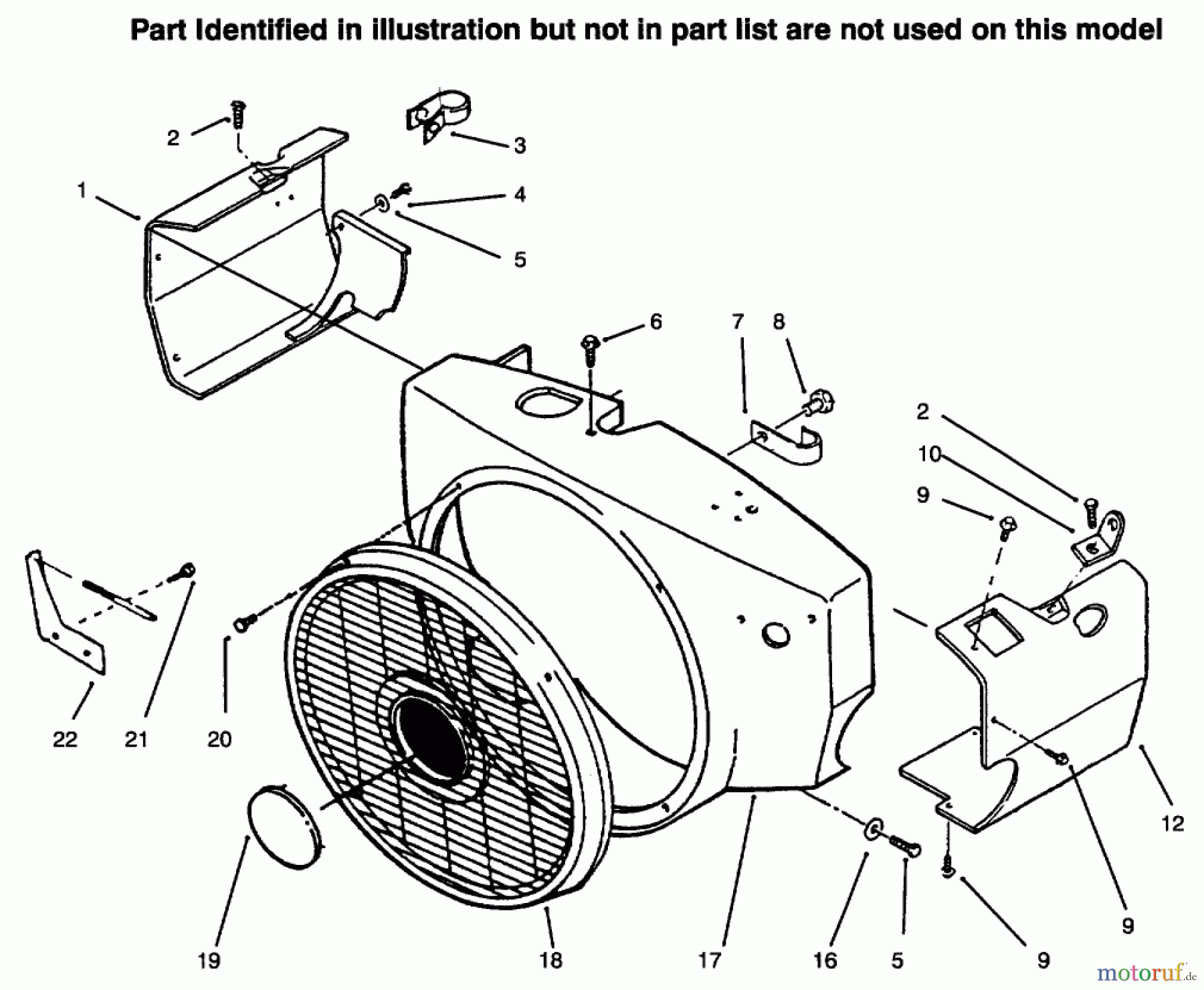  Toro Neu Mowers, Lawn & Garden Tractor Seite 1 73422 (416-8) - Toro 416-8 Garden Tractor, 1996 (6900001-6999999) ENGINE HOUSING