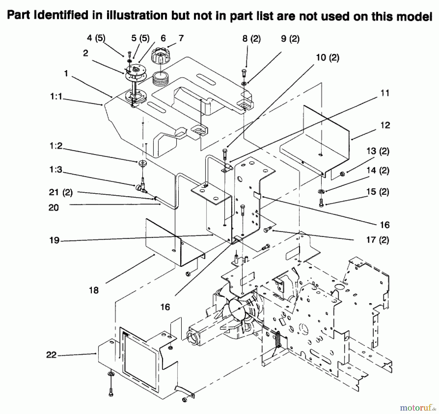 Toro Neu Mowers, Lawn & Garden Tractor Seite 1 73441 (416-8) - Toro 416-8 Garden Tractor, 1996 (69000001-69999999) FUEL TANK