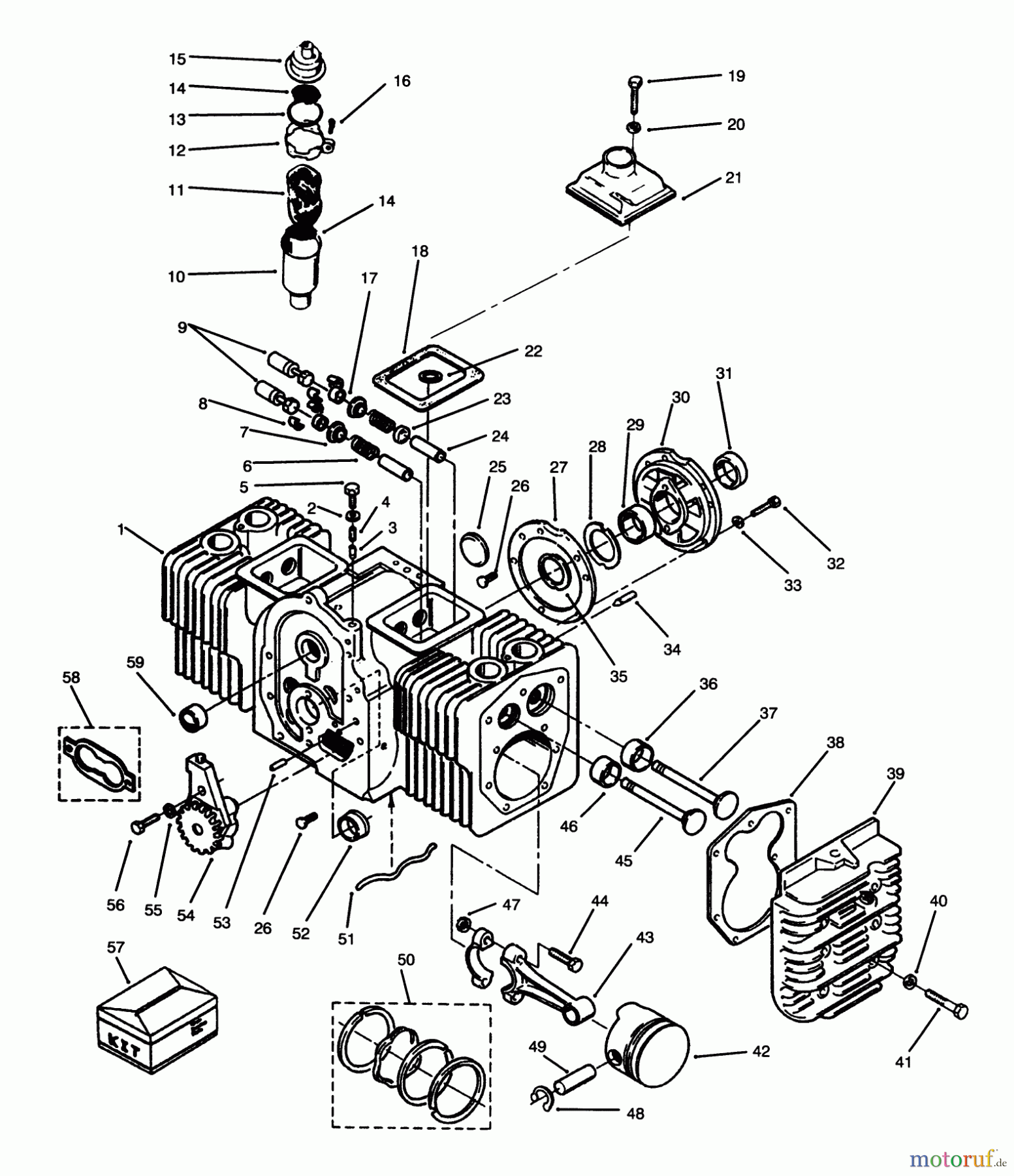  Toro Neu Mowers, Lawn & Garden Tractor Seite 1 73520 (520-H) - Toro 520-H Garden Tractor, 1995 (5900178-5999999) ENGINE CYLINDER BLOCK