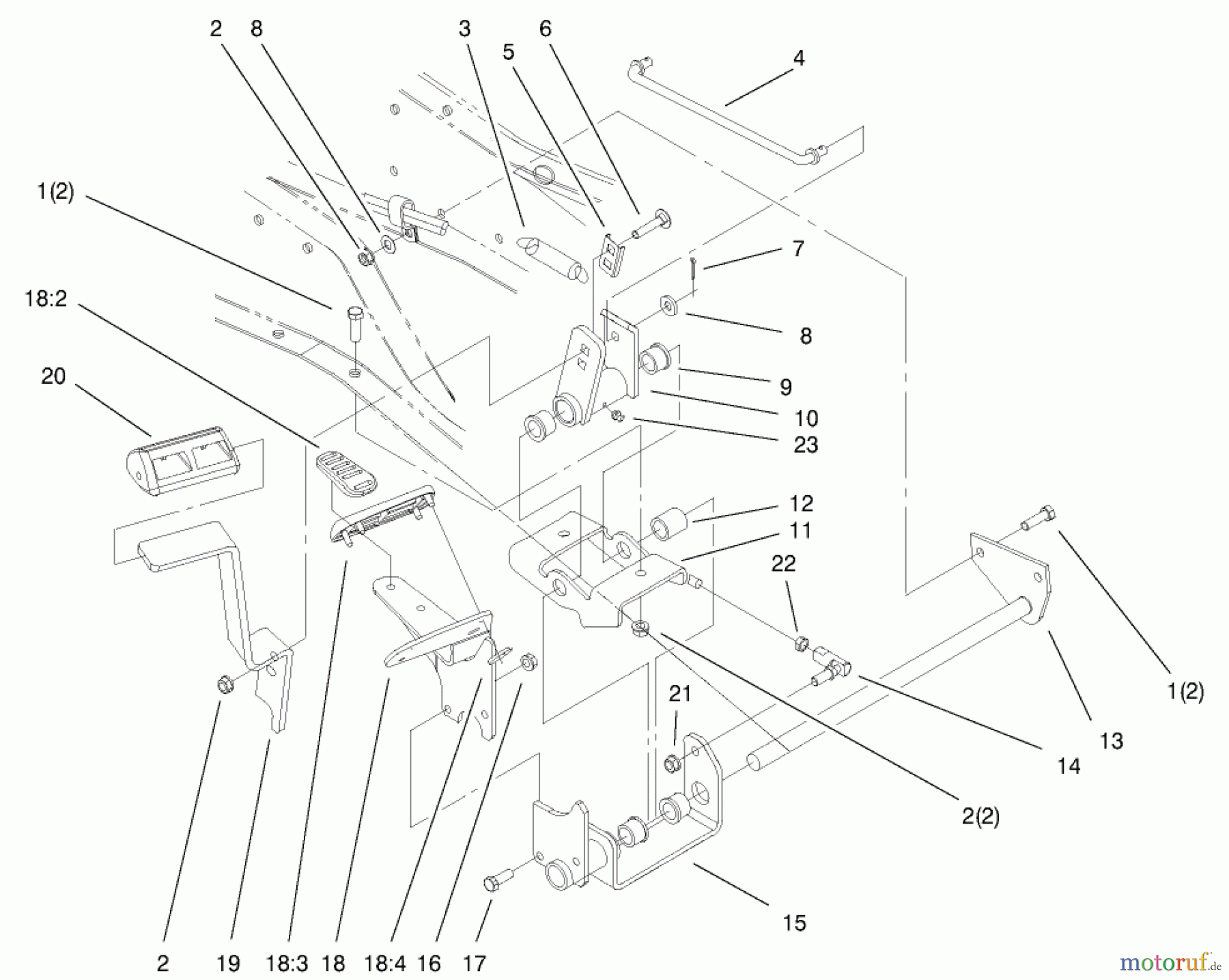  Toro Neu Mowers, Lawn & Garden Tractor Seite 1 73580 (520Lxi) - Toro 520Lxi Garden Tractor, 2000 (200000001-200999999) HYDRO CONTROLS ASSEMBLY